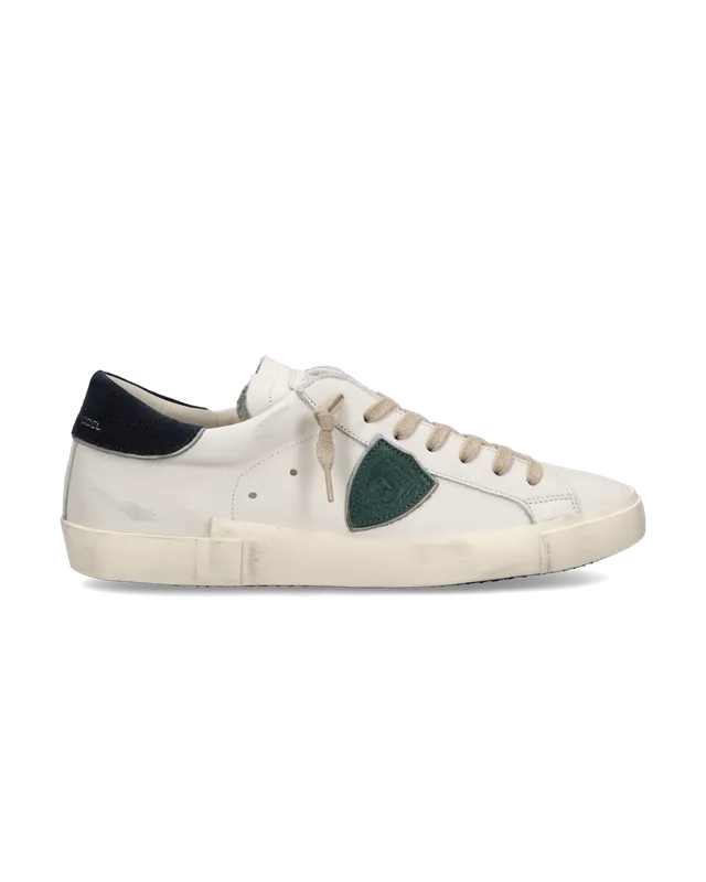 philippe-model-prsx-herren-sneaker-milch-blau-veloursleder image 1