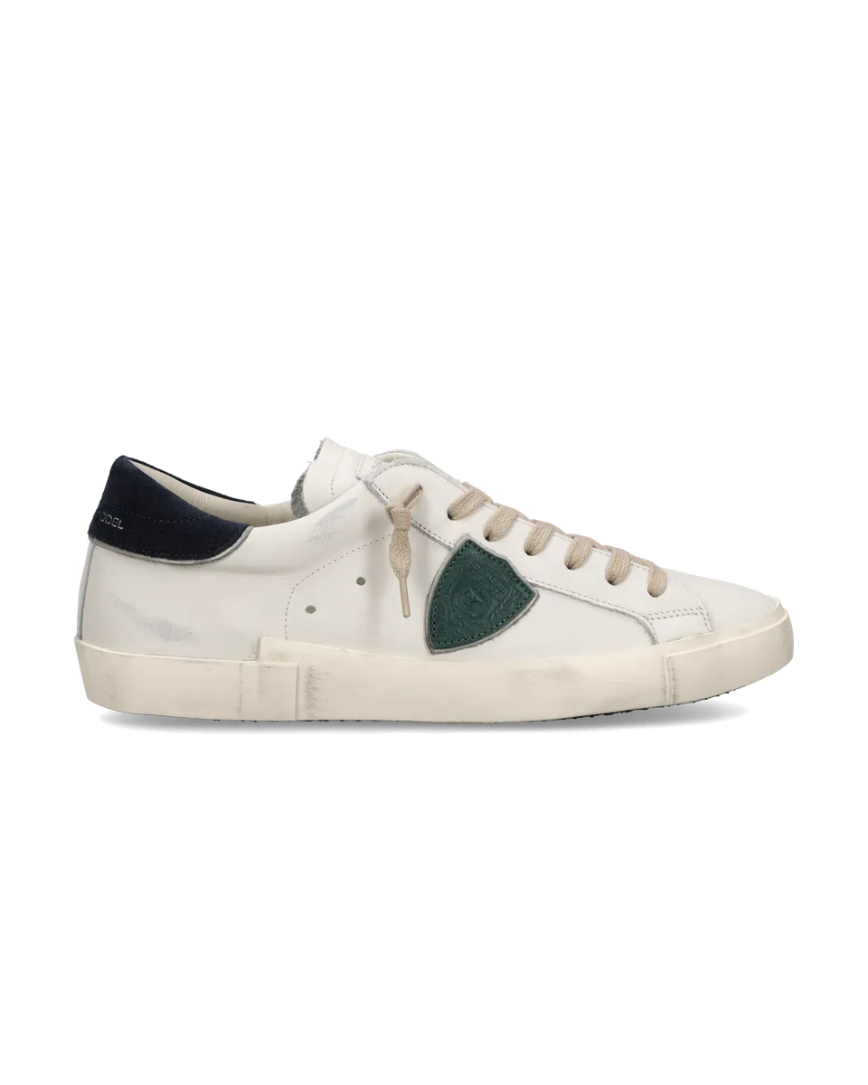 philippe-model-prsx-herren-sneaker-milch-blau-veloursleder image 1