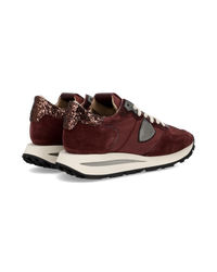 philippe-model-tropez-haute-damen-high-top-sneaker-bordeaux-silber-glitzer image 2