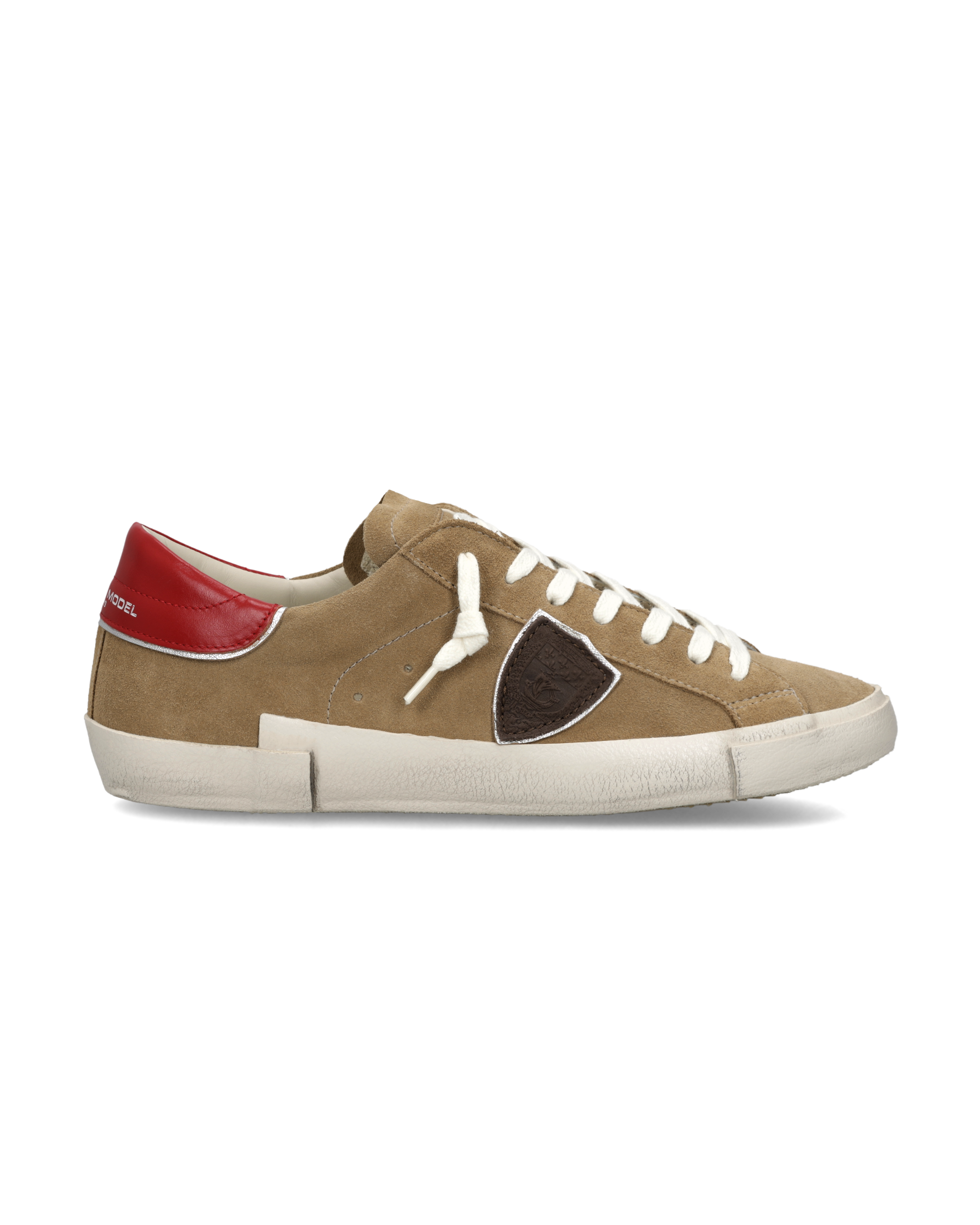 philippe-model-prsx-herren-sneaker-beige-rot image 1