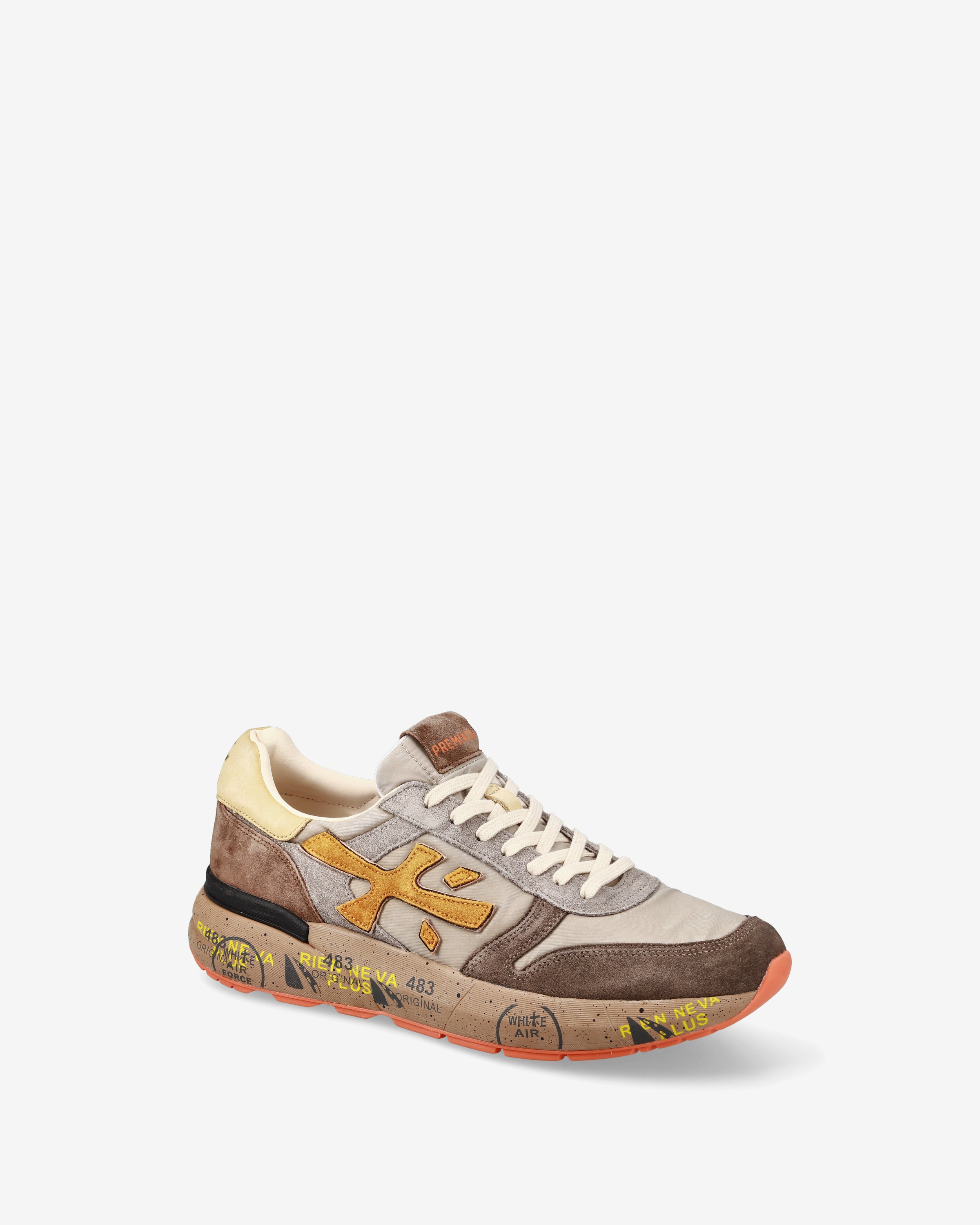 premiata-mick-7866-sneaker-herren-tortora-avorio image 4