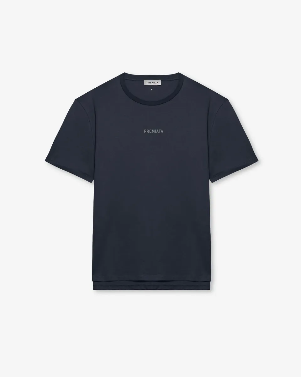 premiata-t-shirt-logo-essential-dark-blue-aus-baumwolle image 1