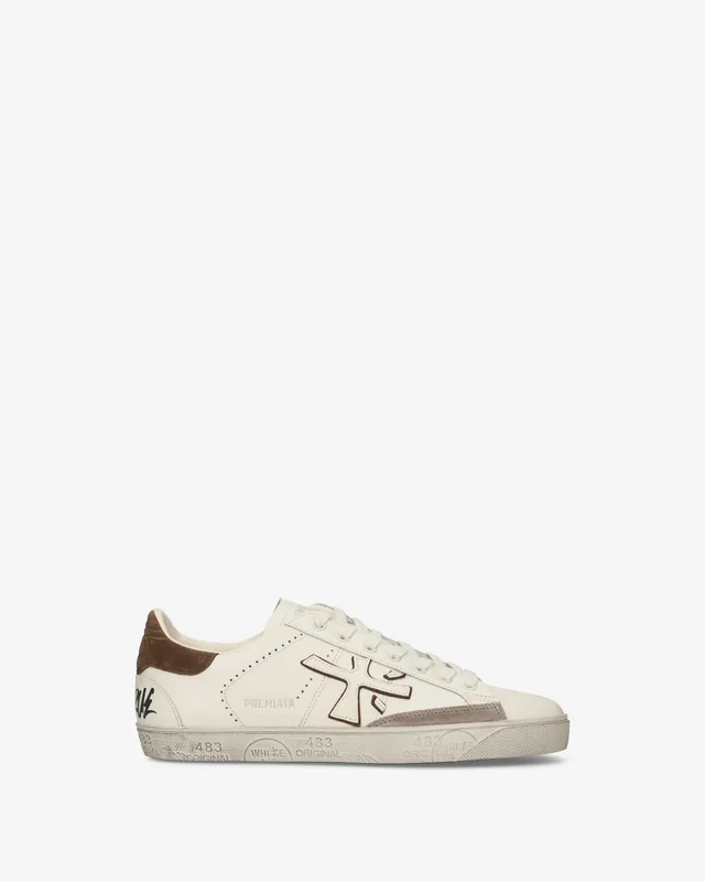 premiata-steven-8476-herren-sneaker-panna-wei-leder-suede-tortora image 1