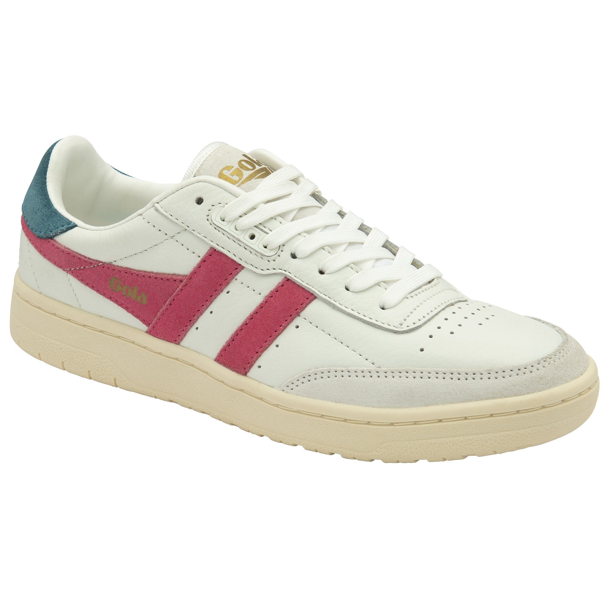 gola-falcon-damen-sneaker-leder-wei-neonpink-pfauenblau image 2