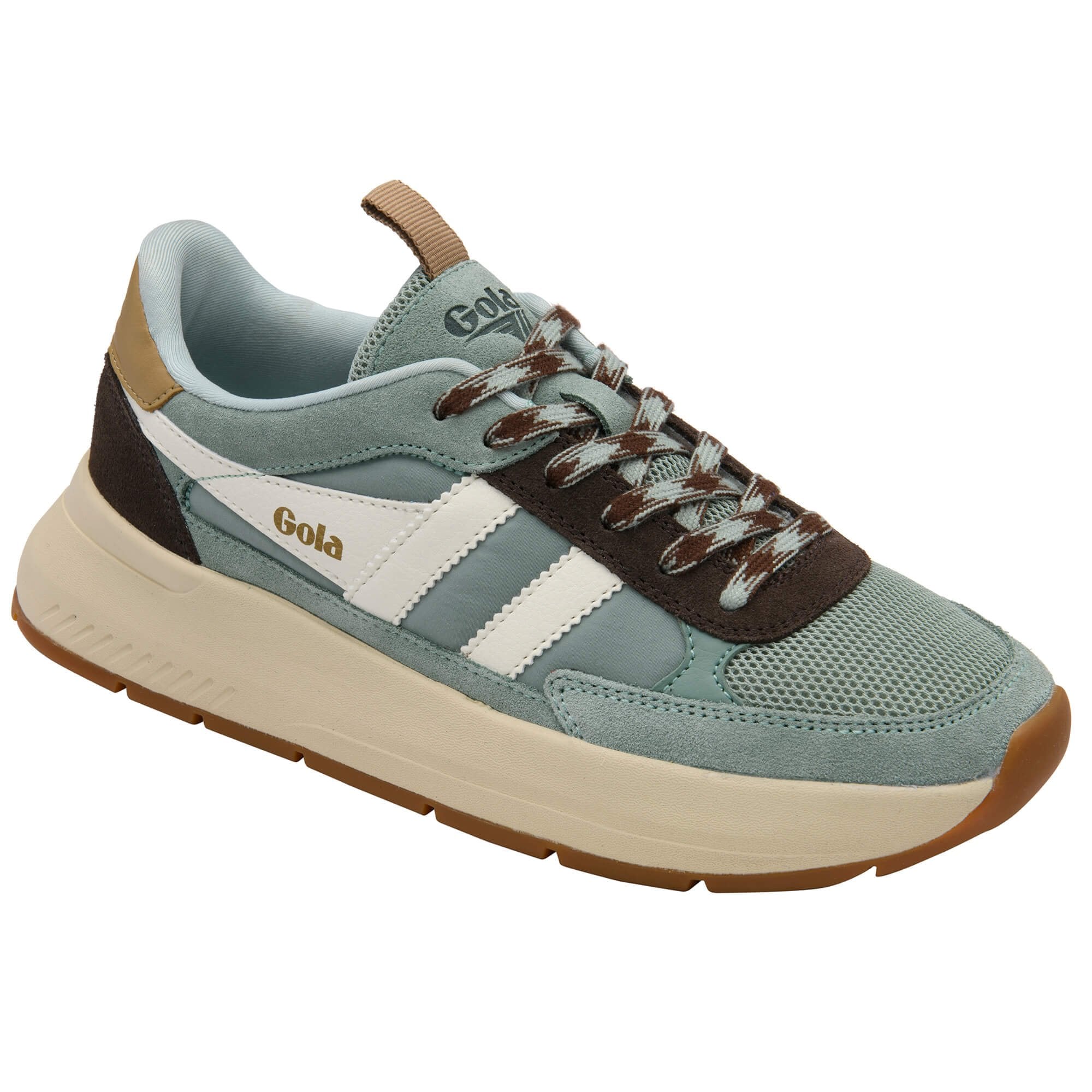 gola-phoenix-sneaker-f-r-damen-in-gr-n-dunkelbraun-hellkaramell image 2
