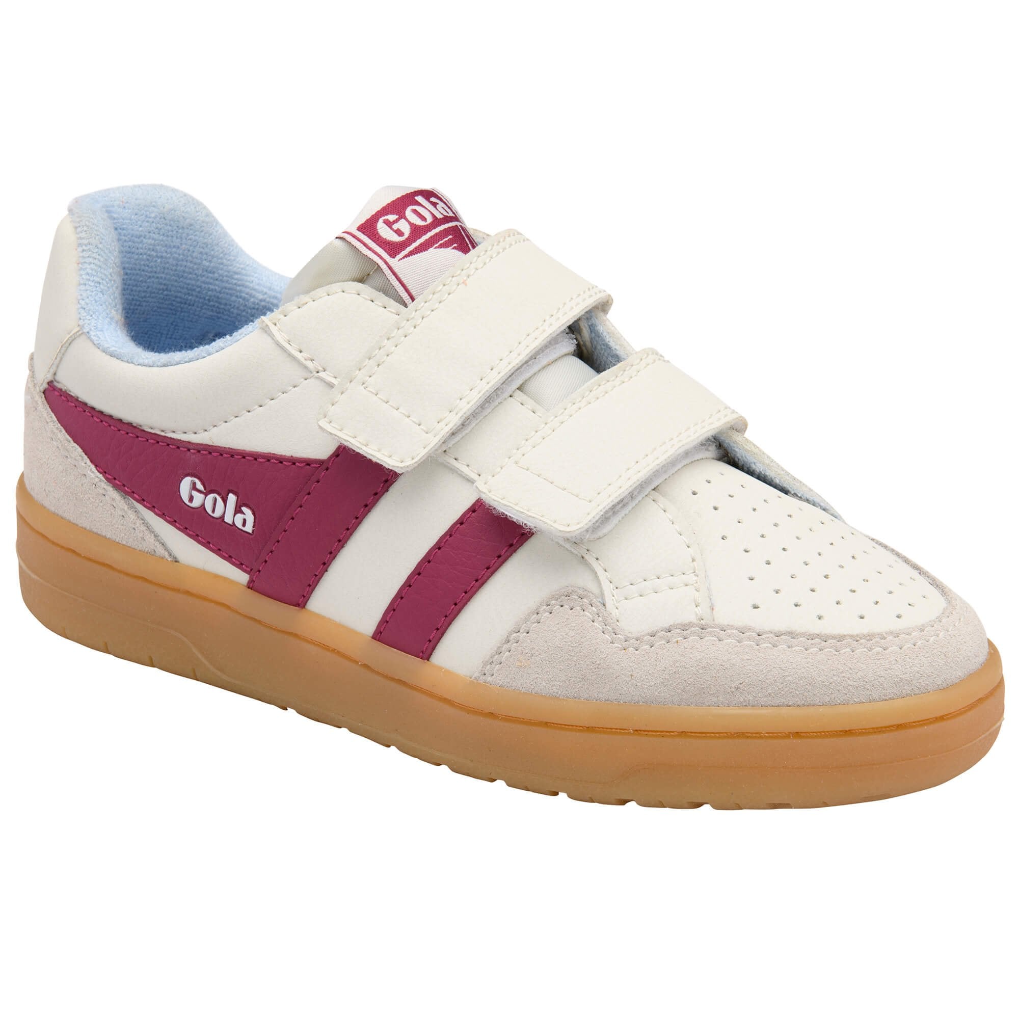 gola-eagle-strap-turnschuhe-f-r-kinder-cremewei-kirschrot-hellblau image 2
