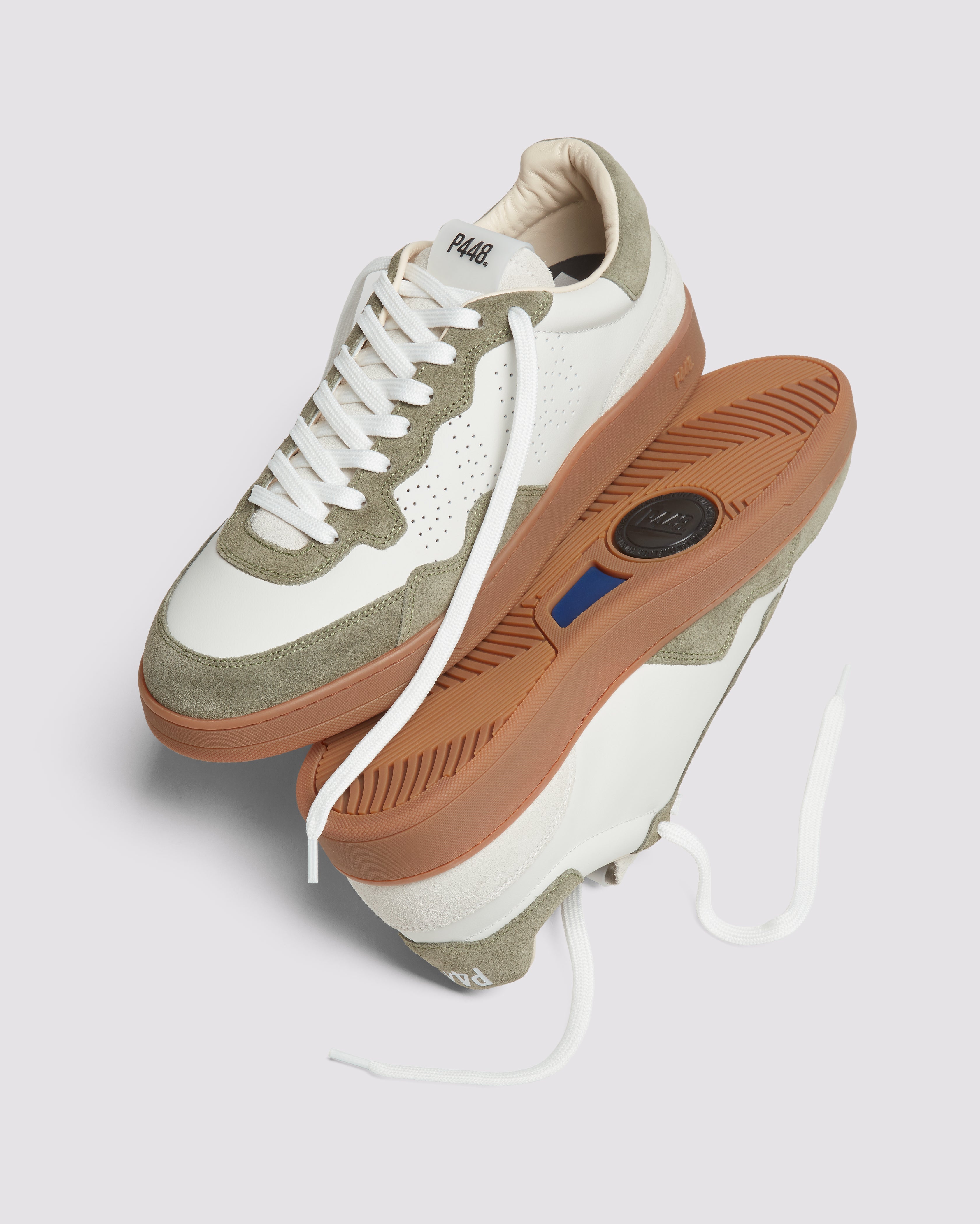 p448-vert-white-olive-herren-skate-sneaker-wei-gr-n image 4