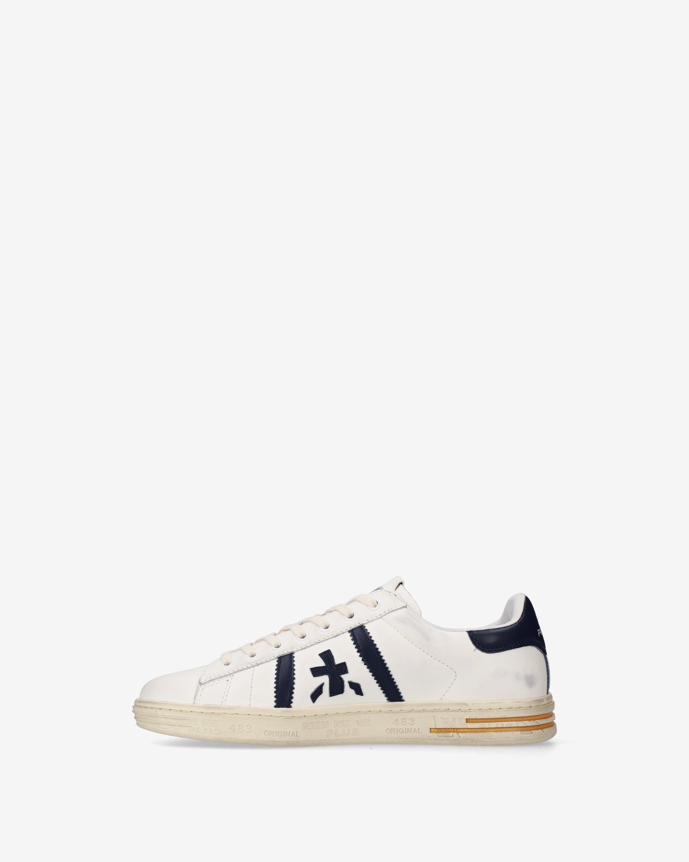 premiata-russell-8028-sneaker-wei-navy-used-look-2cm-sohle image 3