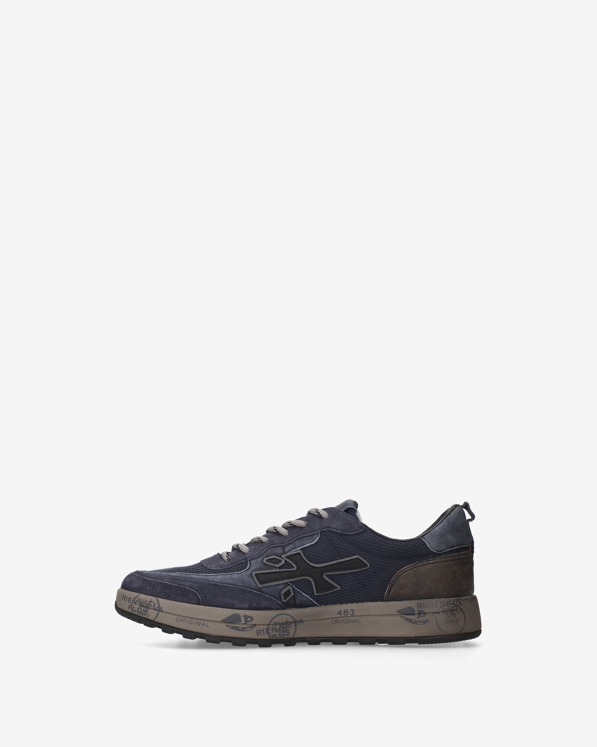 premiata-nous-8460-sneaker-navy-braun-suede-leder image 3