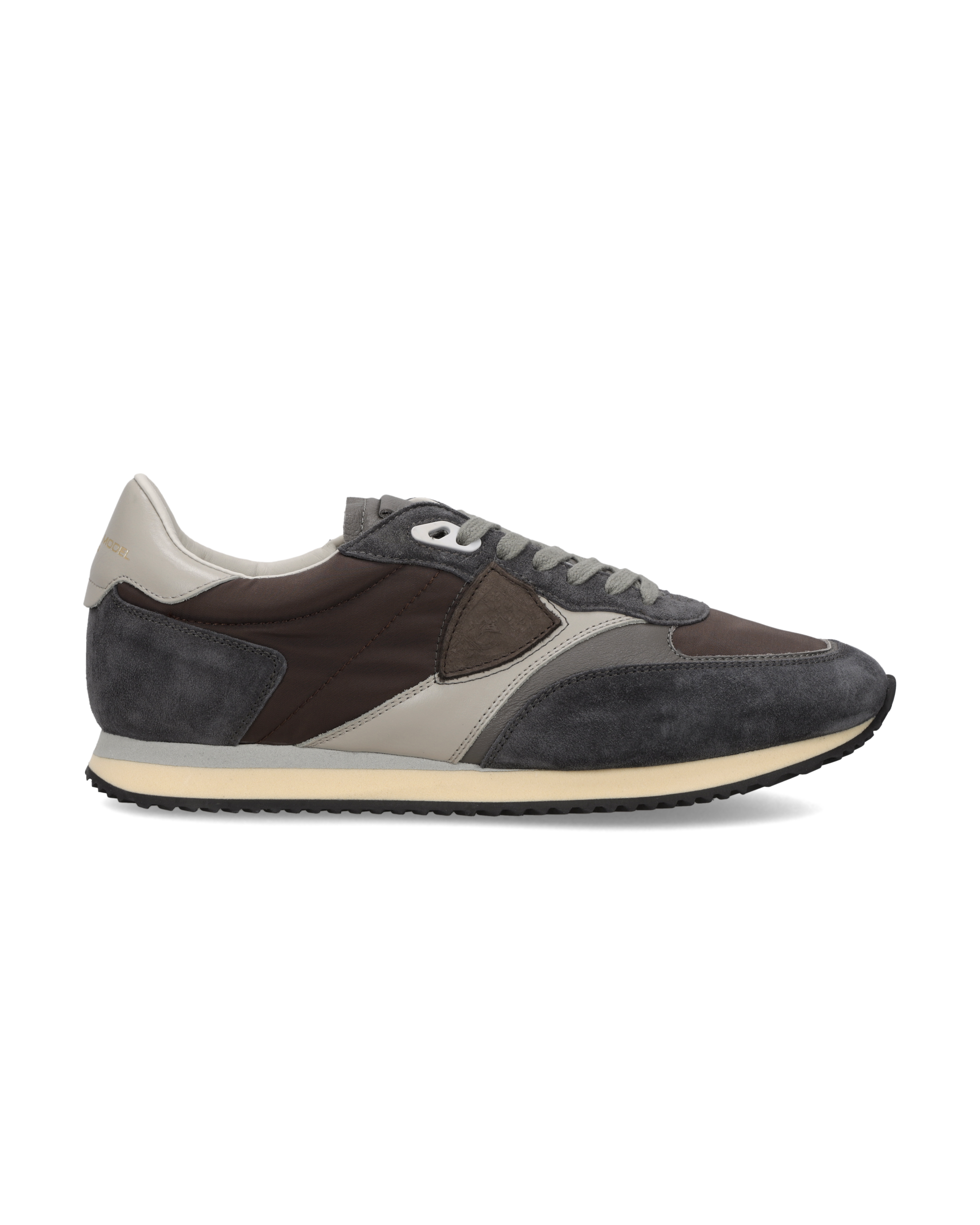 philippe-model-blville-herren-sneaker-grau-anthrazit-braun-elfenbein image 1