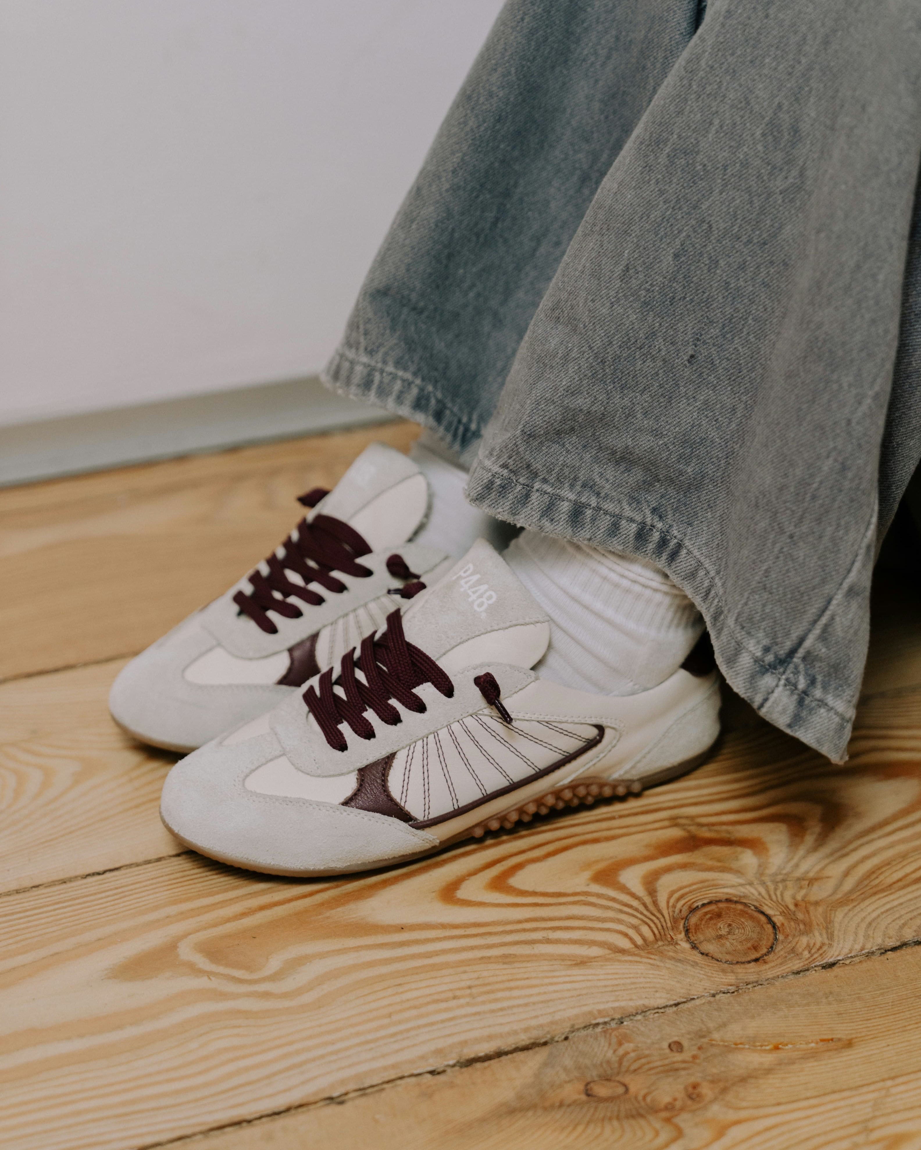 p448-lisbon-cream-maroon-damen-retro-sneaker-wei image 5