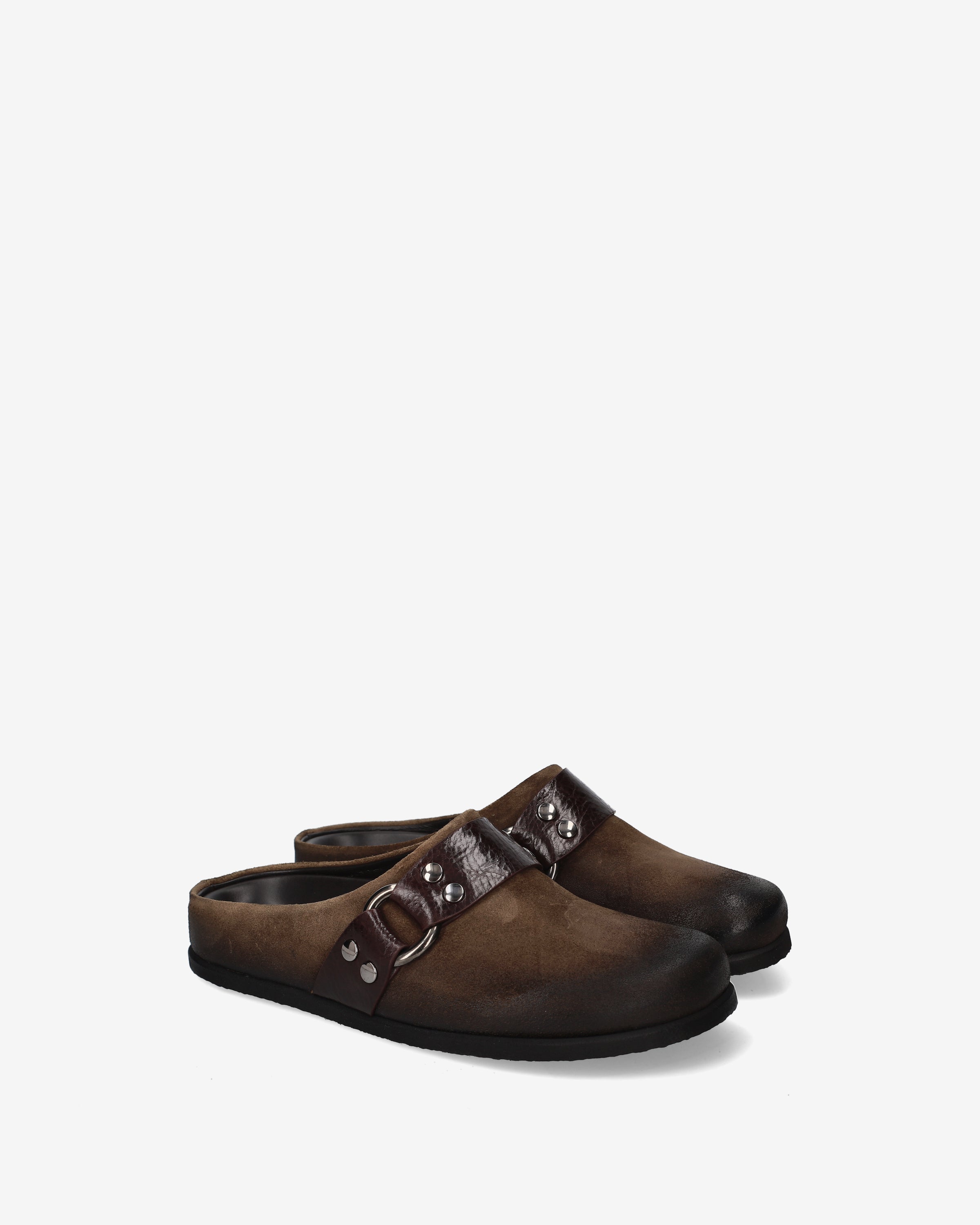 premiata-sabot-damen-mule-fango-scamosciato-leder-mit-nieten-riemen image 2