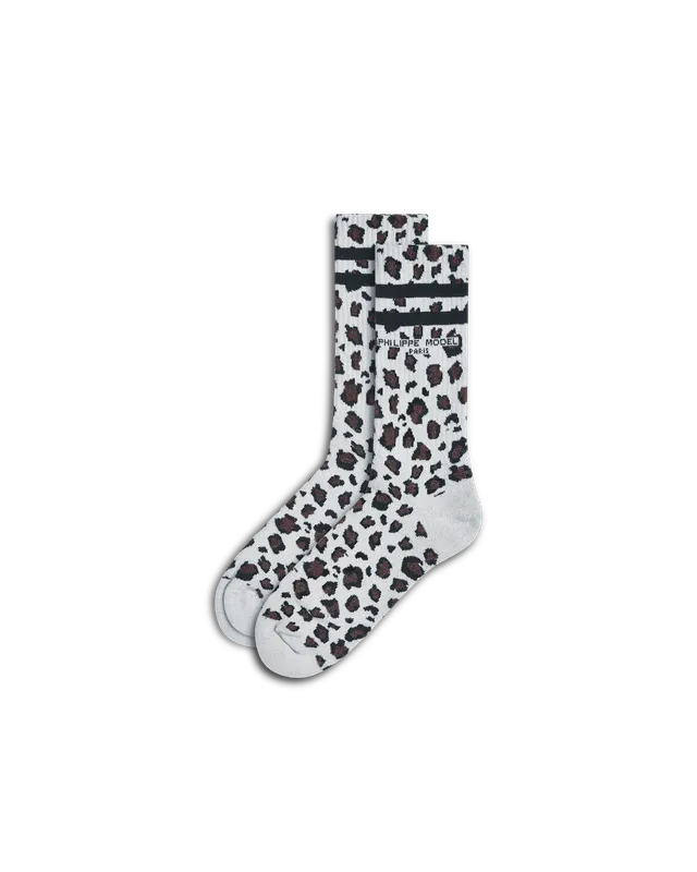 philippe-model-socken-aus-baumwolle-und-pailletten-wei-braun image 1