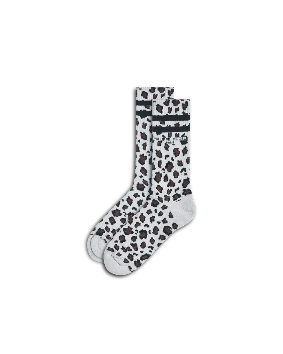 philippe-model-socken-aus-baumwolle-und-pailletten-wei-braun image 1