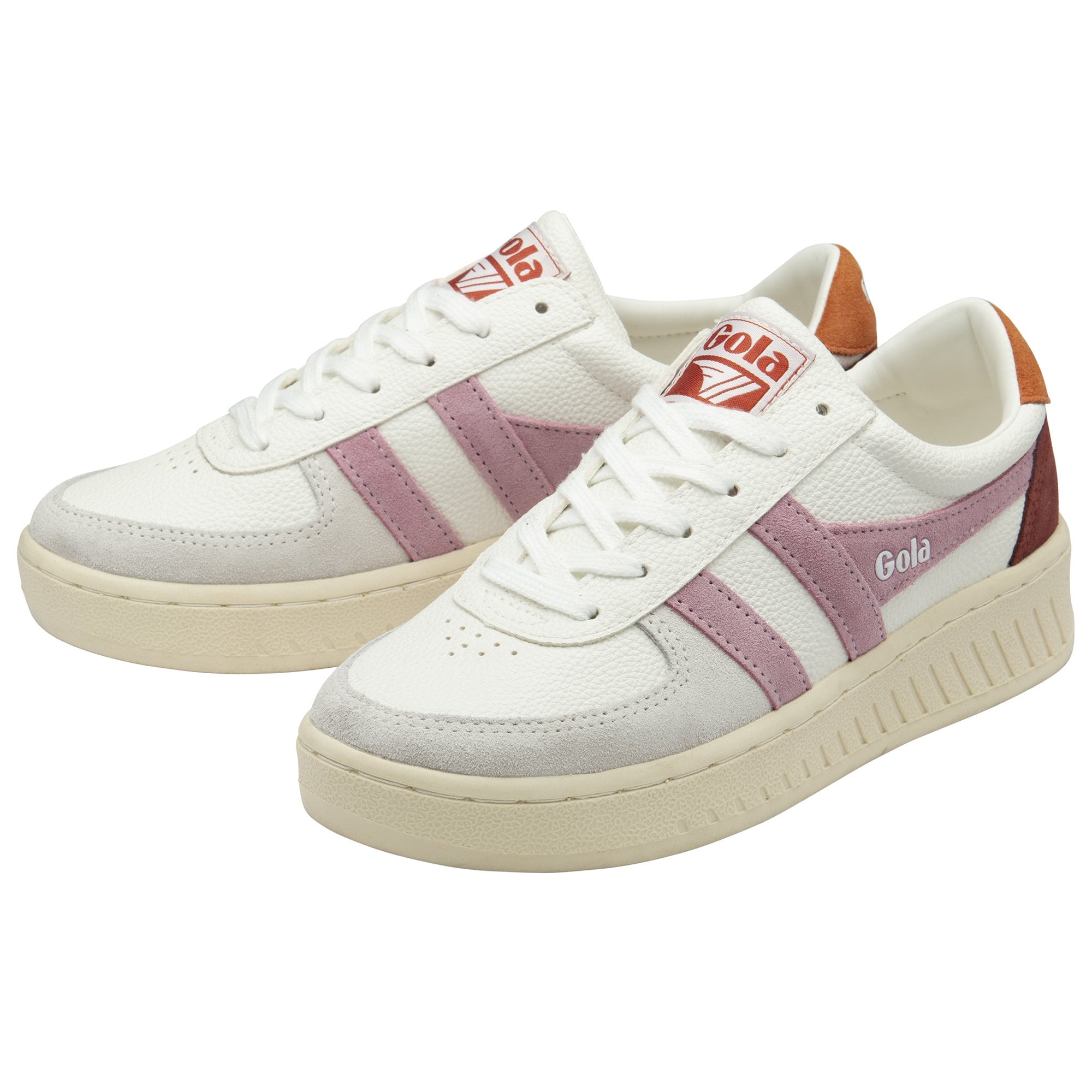 gola-grandslam-trident-sneaker-f-r-damen-wei-bonbon-orange image 3
