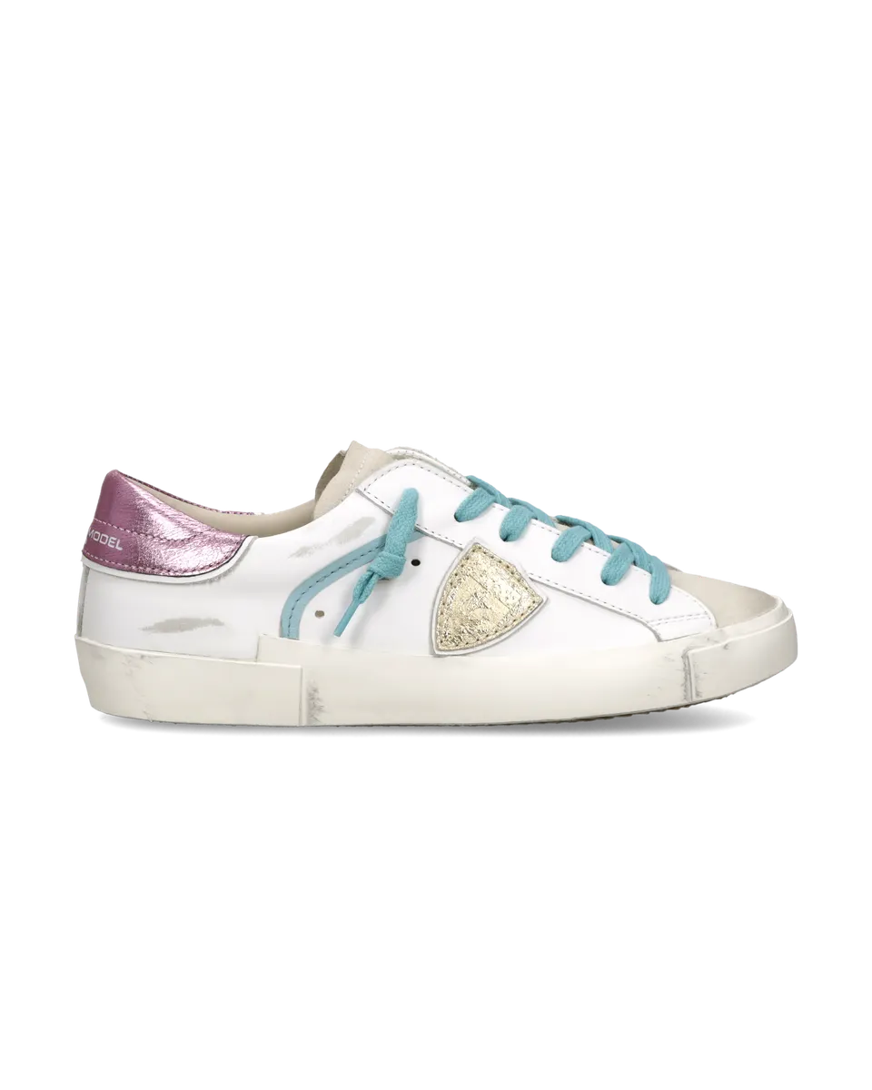 philippe-model-prsx-damen-sneaker-wei-fuchsia-hellblau image 1