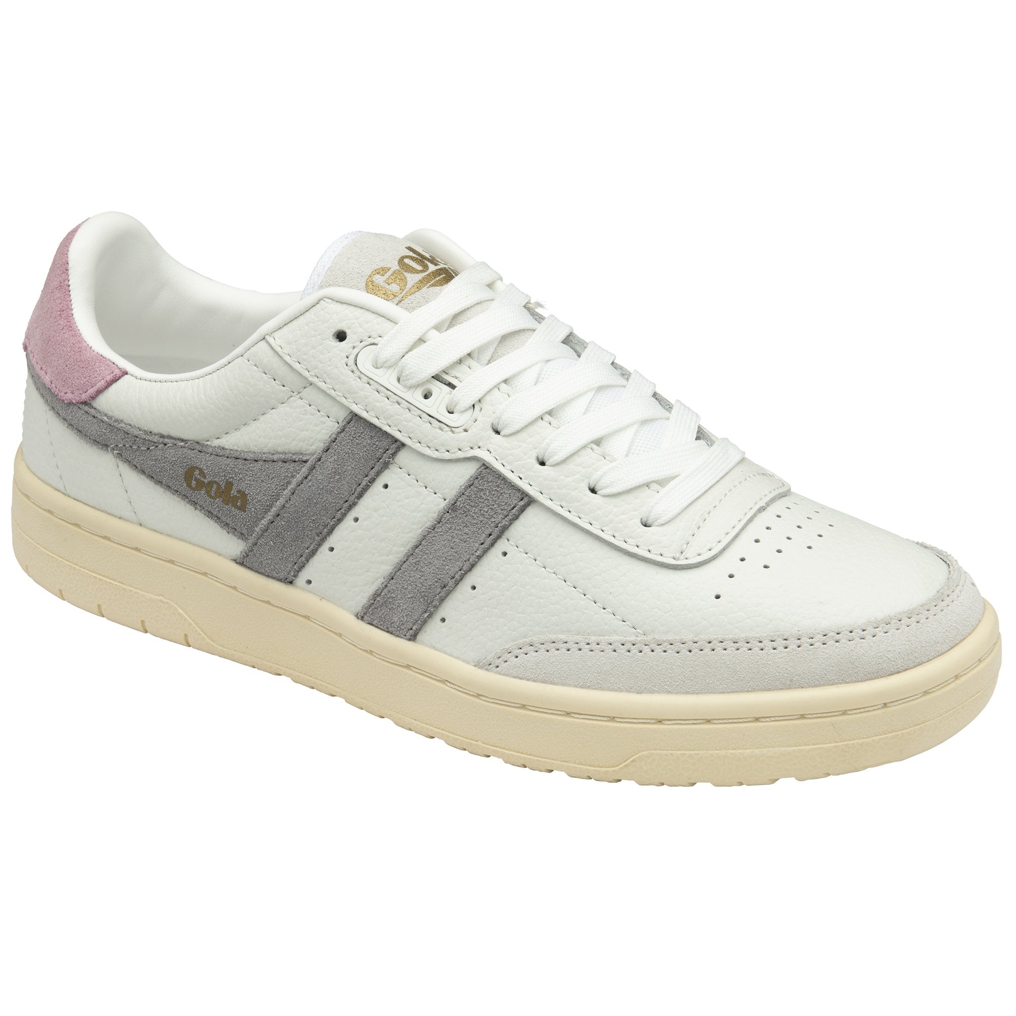 gola-falcon-damen-sneaker-wei-zementgrau-bonbonrosa image 2