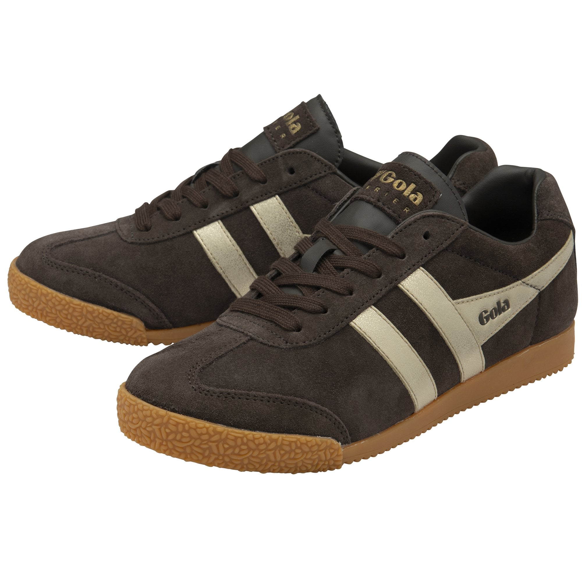 gola-harrier-damen-sneaker-mokka-wildleder-gold-mirror image 3