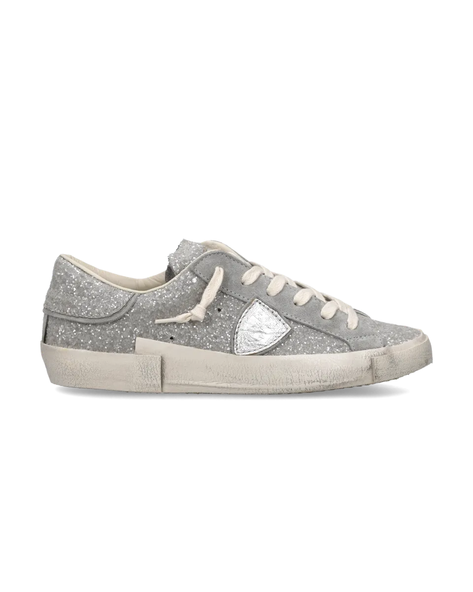 philippe-model-prsx-sneaker-damen-silber-glitzer image 1