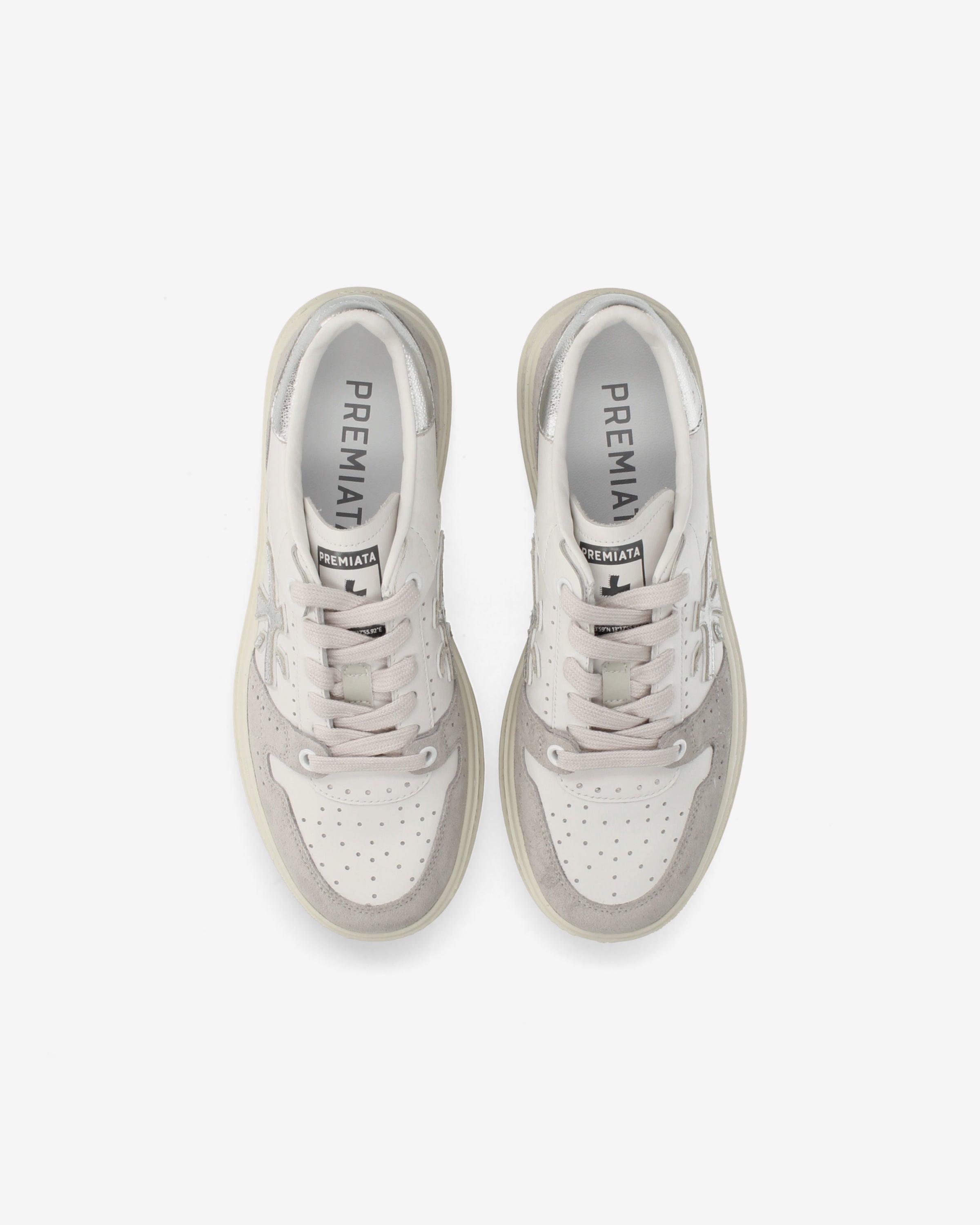 premiata-quinnd-8642-sneaker-cremeweiss-silber-damen image 6