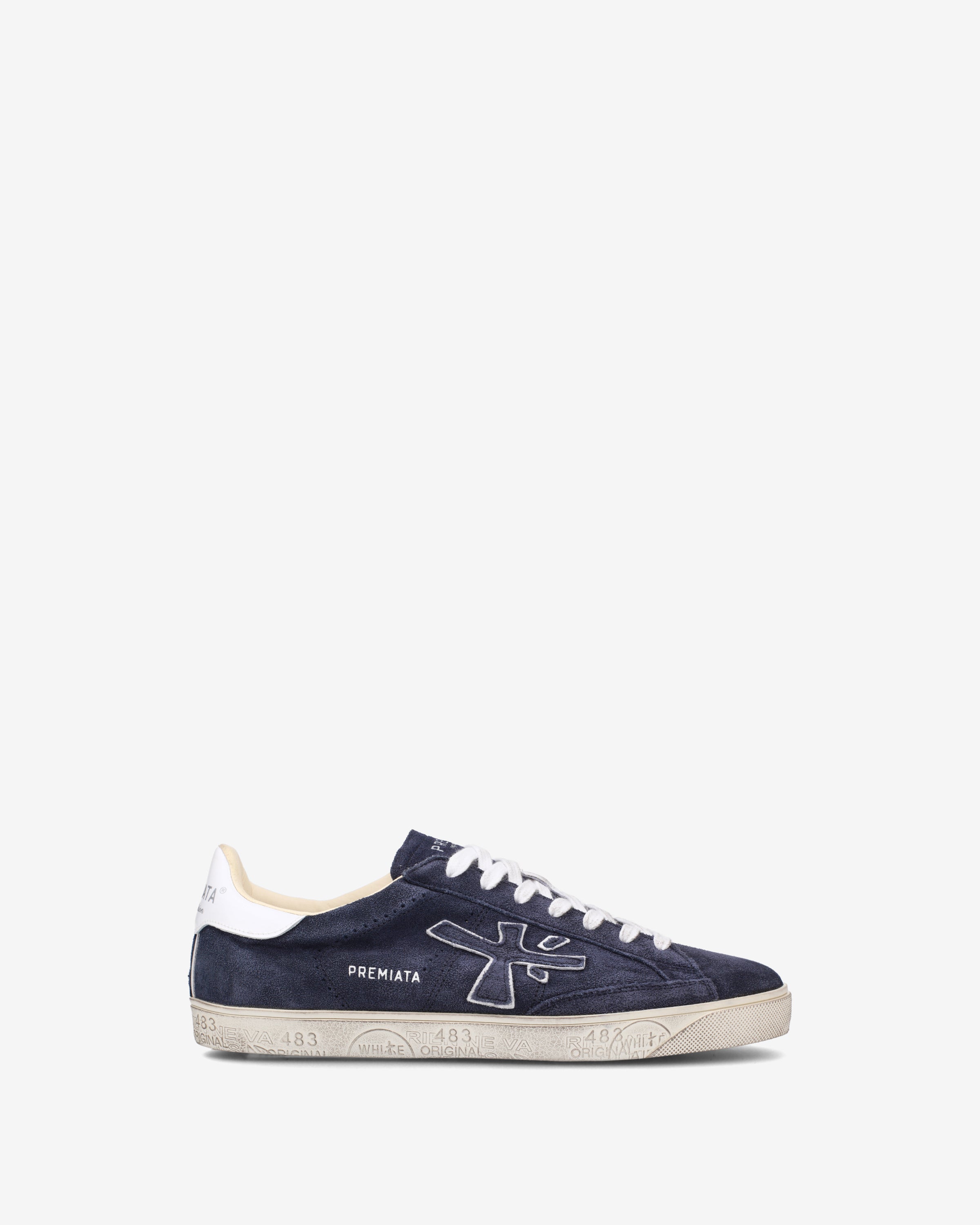premiata-steven-6643-sneaker-herren-navy-suede image 1
