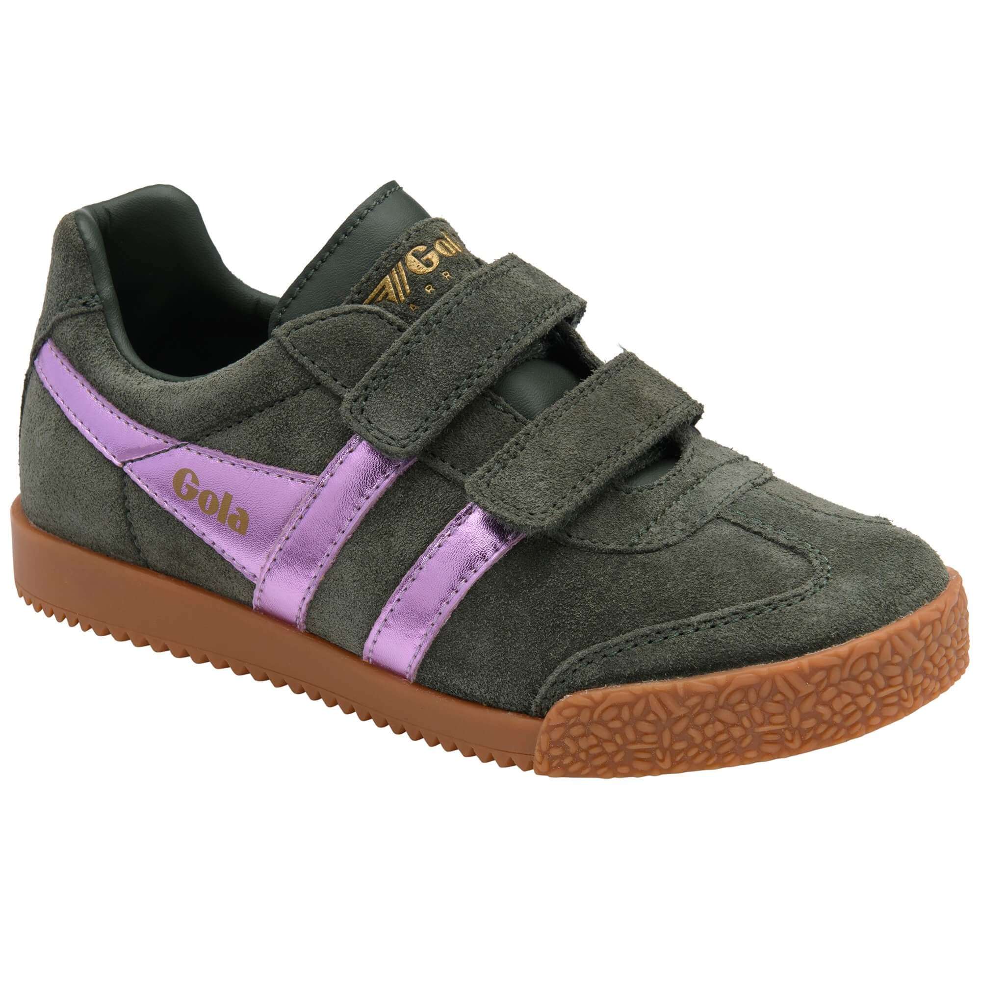 gola-harrier-glitzer-kinder-sneaker-khaki-lila-klett image 2