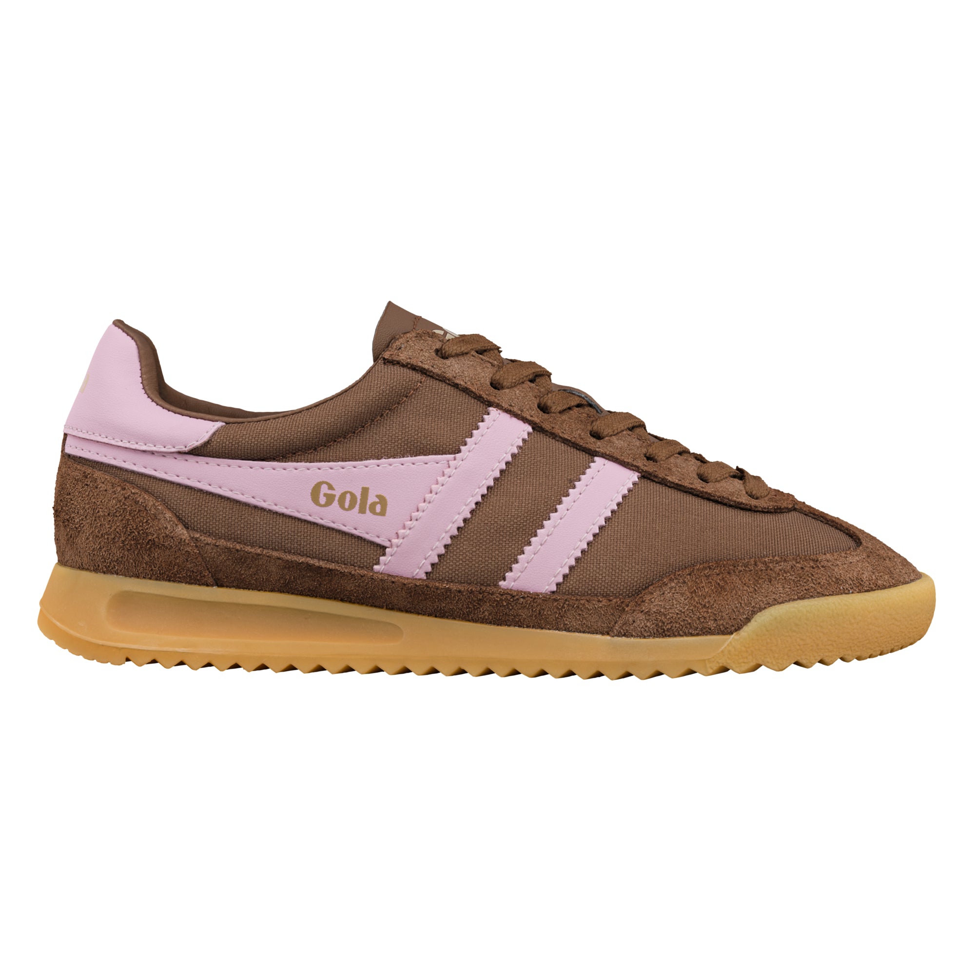 gola-tornado-sneaker-f-r-damen-nylon-wildleder-in-dunkelbraun-bonbonrosa image 1