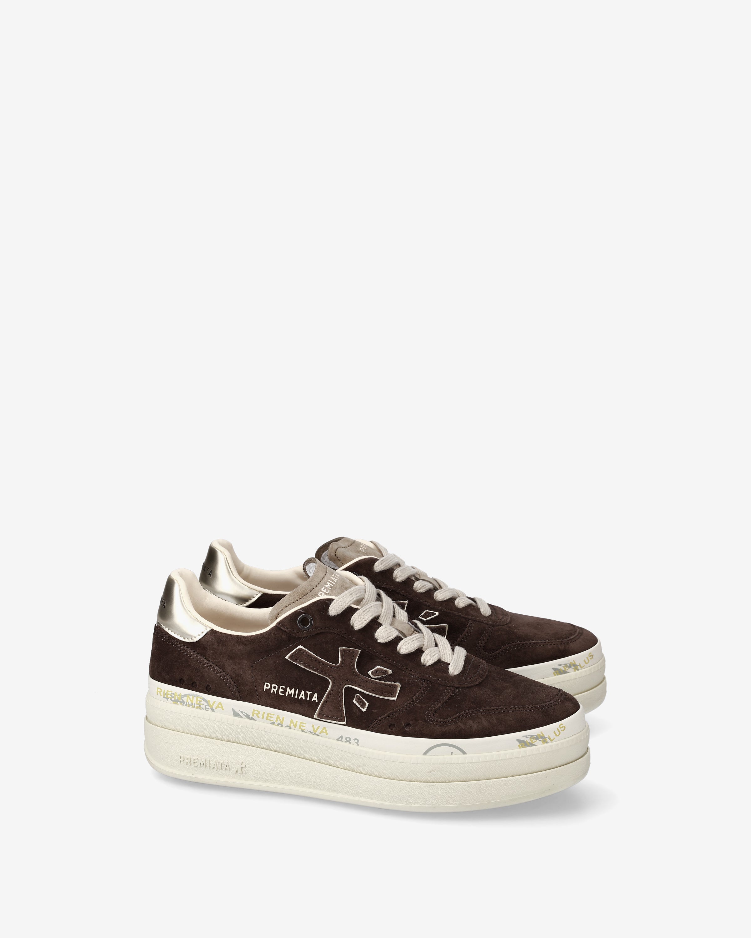 premiata-micol-7894-damen-platform-sneaker-suede-testa-di-moro image 2