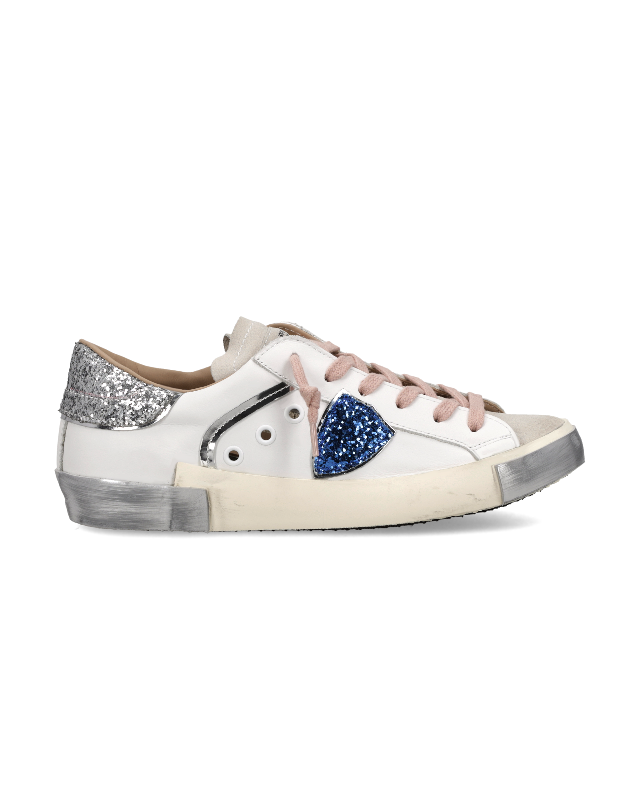 philippe-model-prsx-sneaker-damen-wei-silber-hellblau image 1