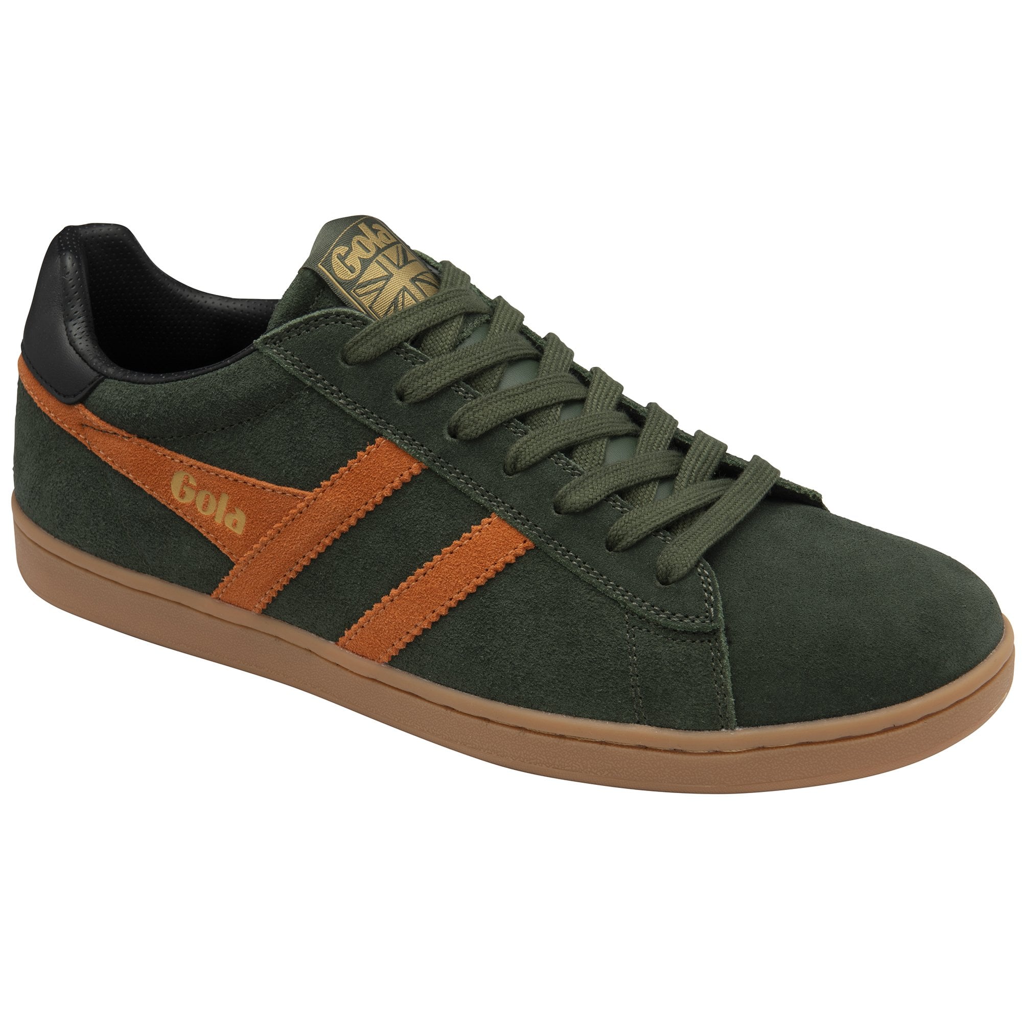 gola-equipe-ii-suede-herren-sneaker-dunkelkhaki-orange image 2