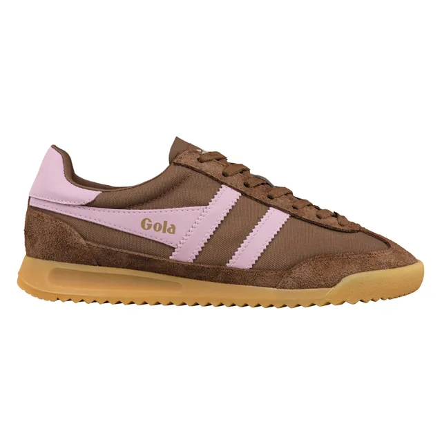gola-tornado-sneaker-f-r-damen-nylon-wildleder-in-dunkelbraun-bonbonrosa image 1