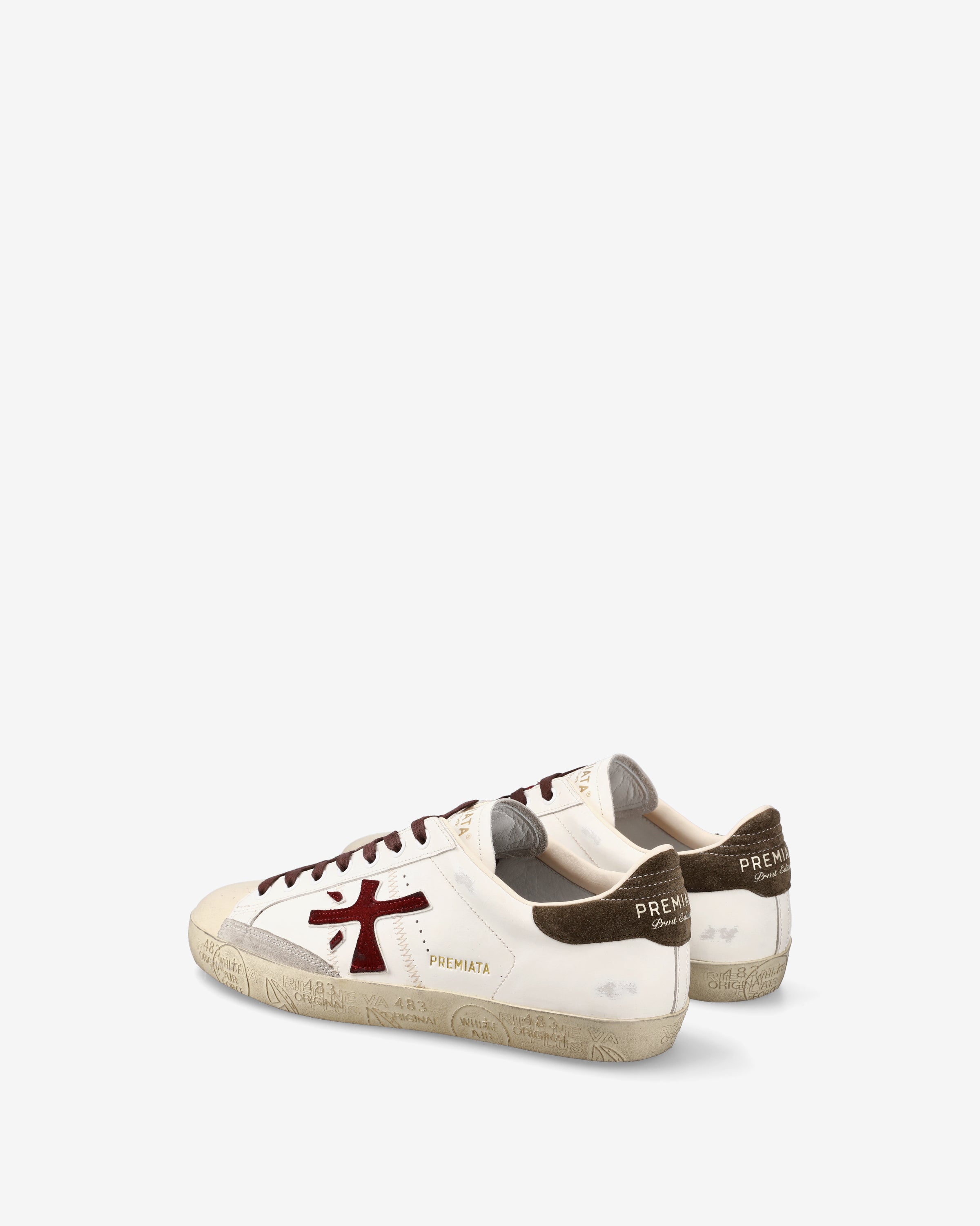 premiata-stevend-7268-damen-sneaker-creme-bordeaux image 5