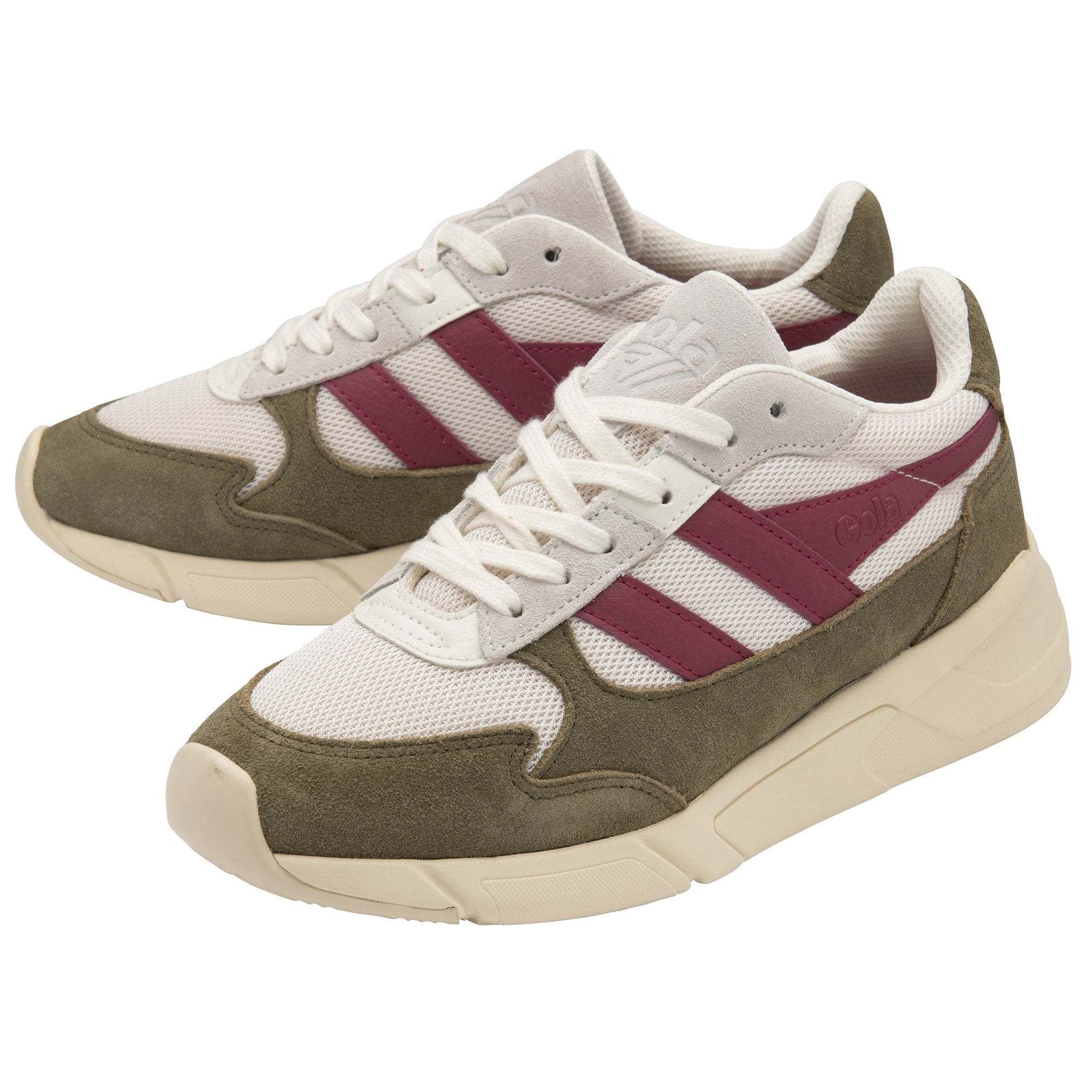 gola-tempest-damen-sneaker-off-white-khaki-himbeerrot image 3