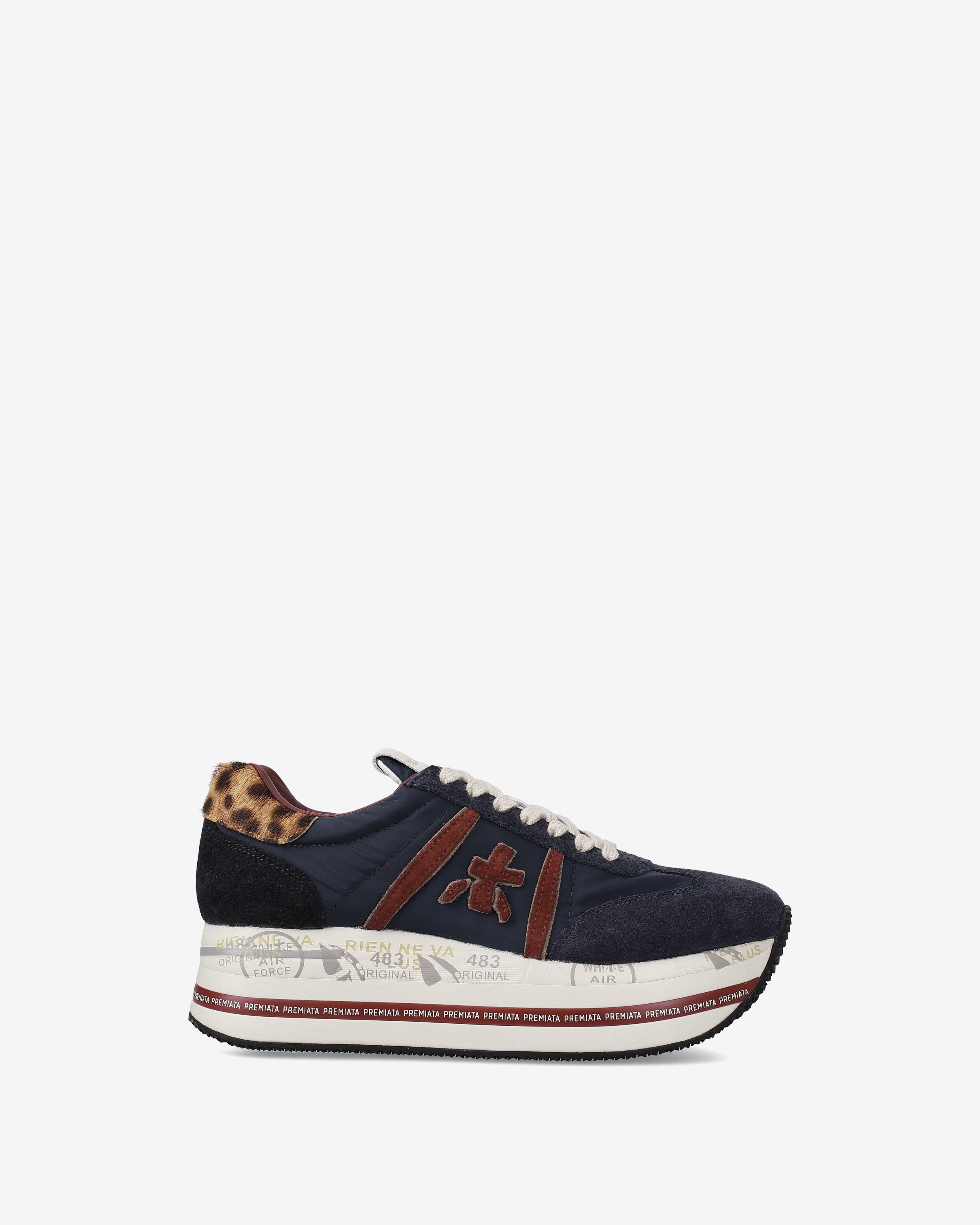 premiata-beth-7743-sneaker-blau-navy-bordeaux-beige image 1