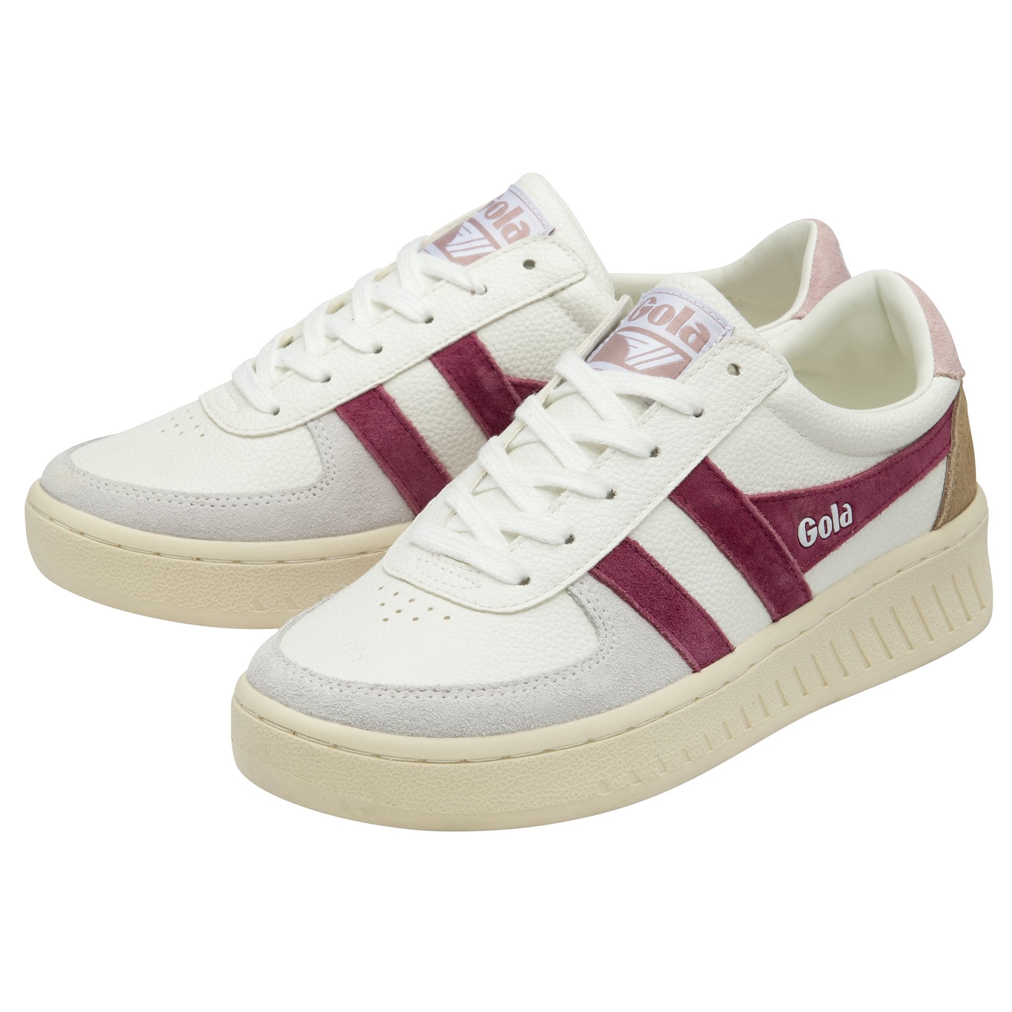gola-grandslam-trident-sneaker-f-r-damen-in-wei-kirschrot-kreiderosa image 3