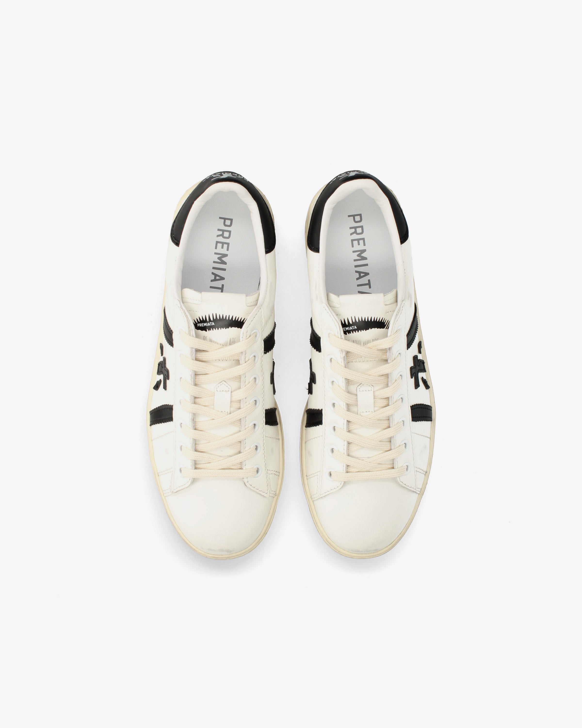 premiata-russell-8561-herren-sneaker-creme-schwarz image 6