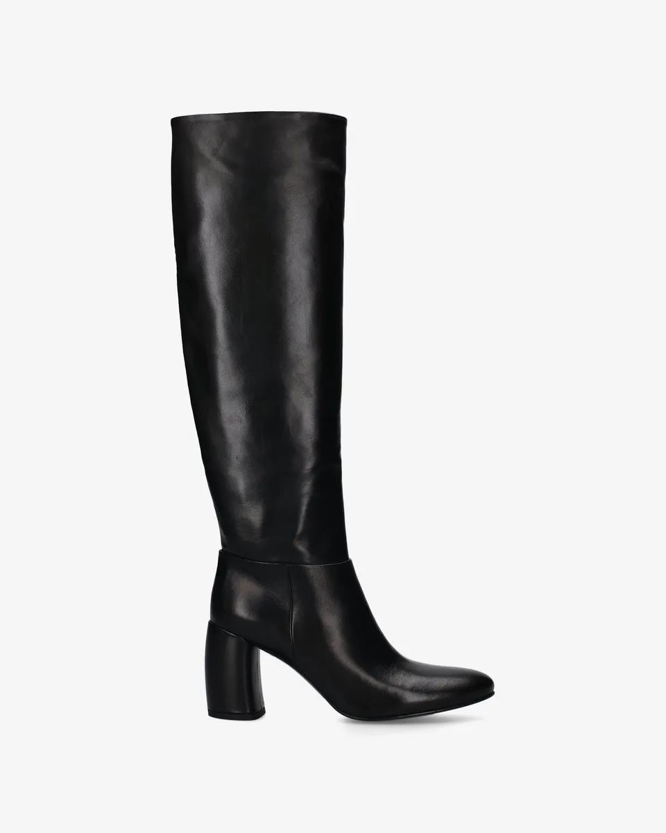 premiata-damen-stiefel-schwarzes-lammleder-85-mm-absatz image 1