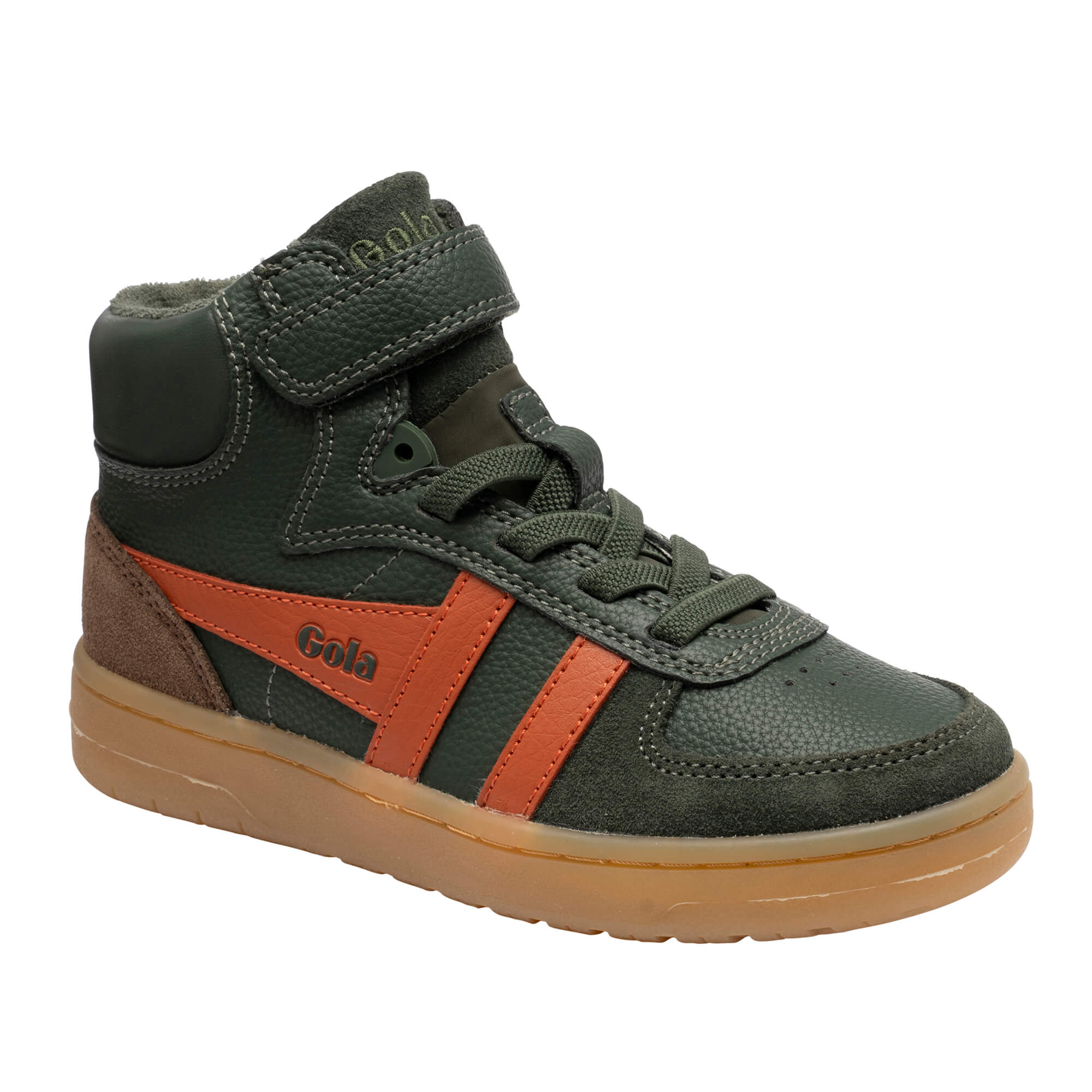 gola-talon-kinder-high-top-sneaker-dunkelkhaki-orange image 2