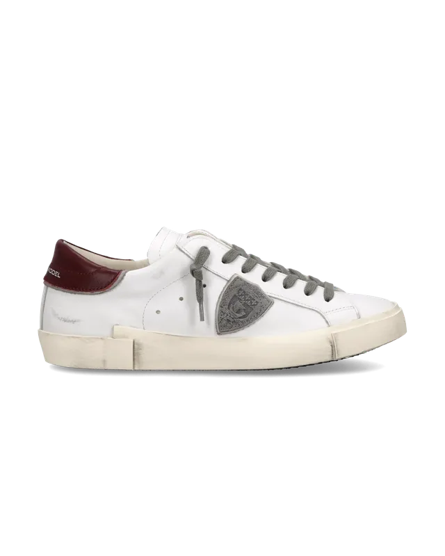 philippe-model-prsx-herren-sneaker-wei-bordeaux image 1