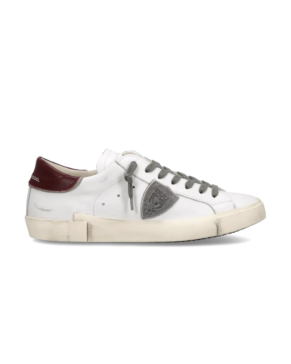 philippe-model-prsx-herren-sneaker-wei-bordeaux image 1