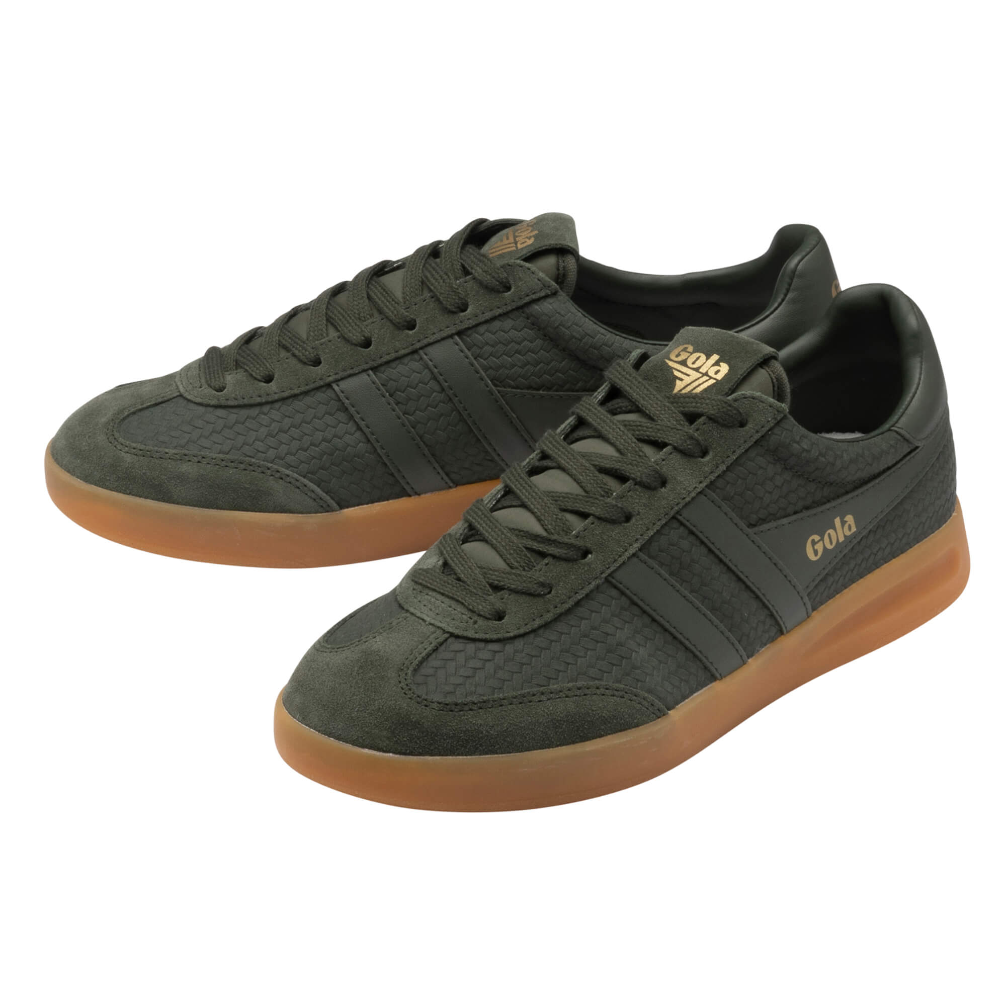 gola-cyclone-marque-herren-trainer-dunkelkhaki-wildleder-gum-sohle image 3