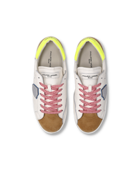 philippe-model-prsx-junior-blanc-cognac-jaune-fluo-sneaker image 5