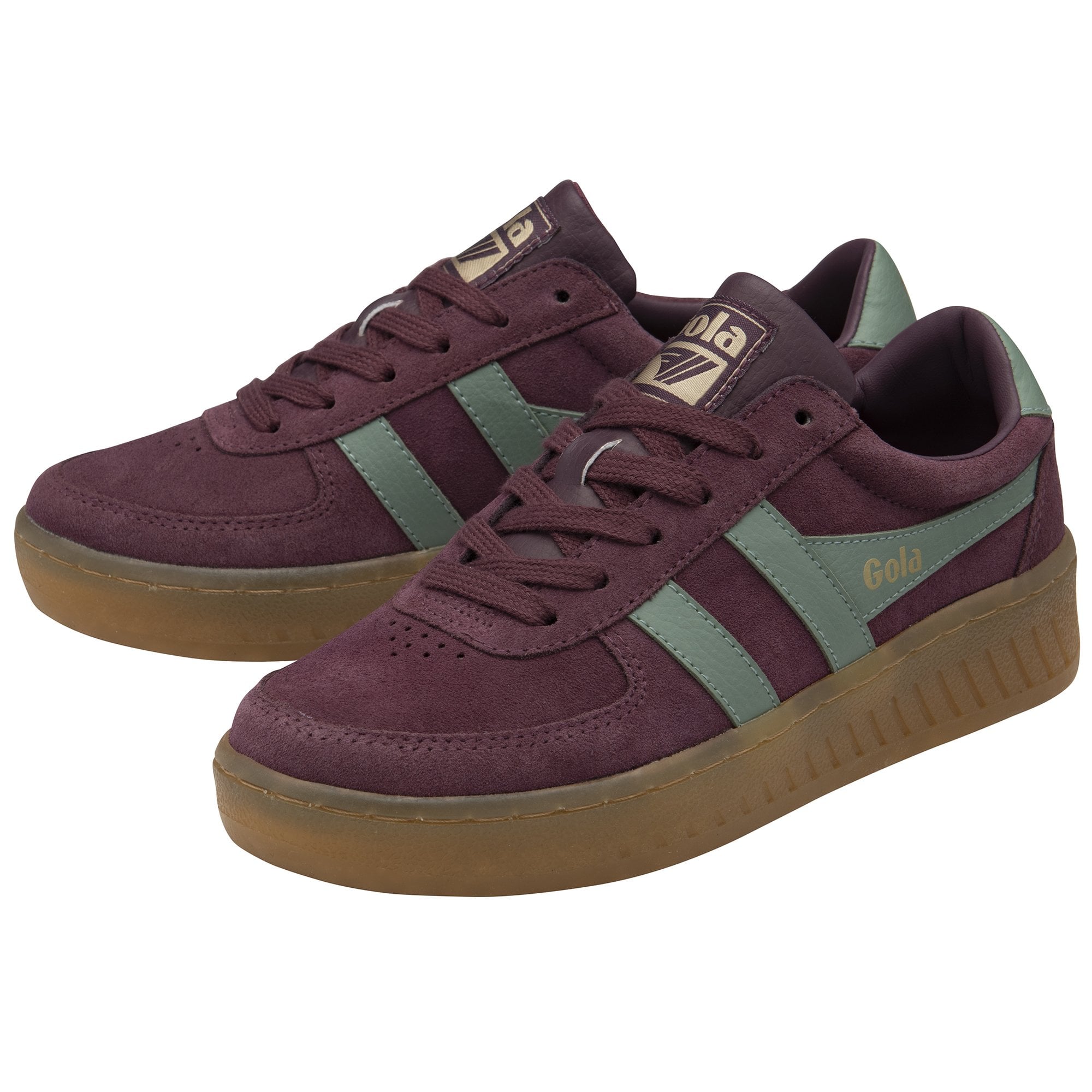 gola-grandslam-wildleder-sneaker-f-r-damen-windsor-wine-green-mist-court image 3