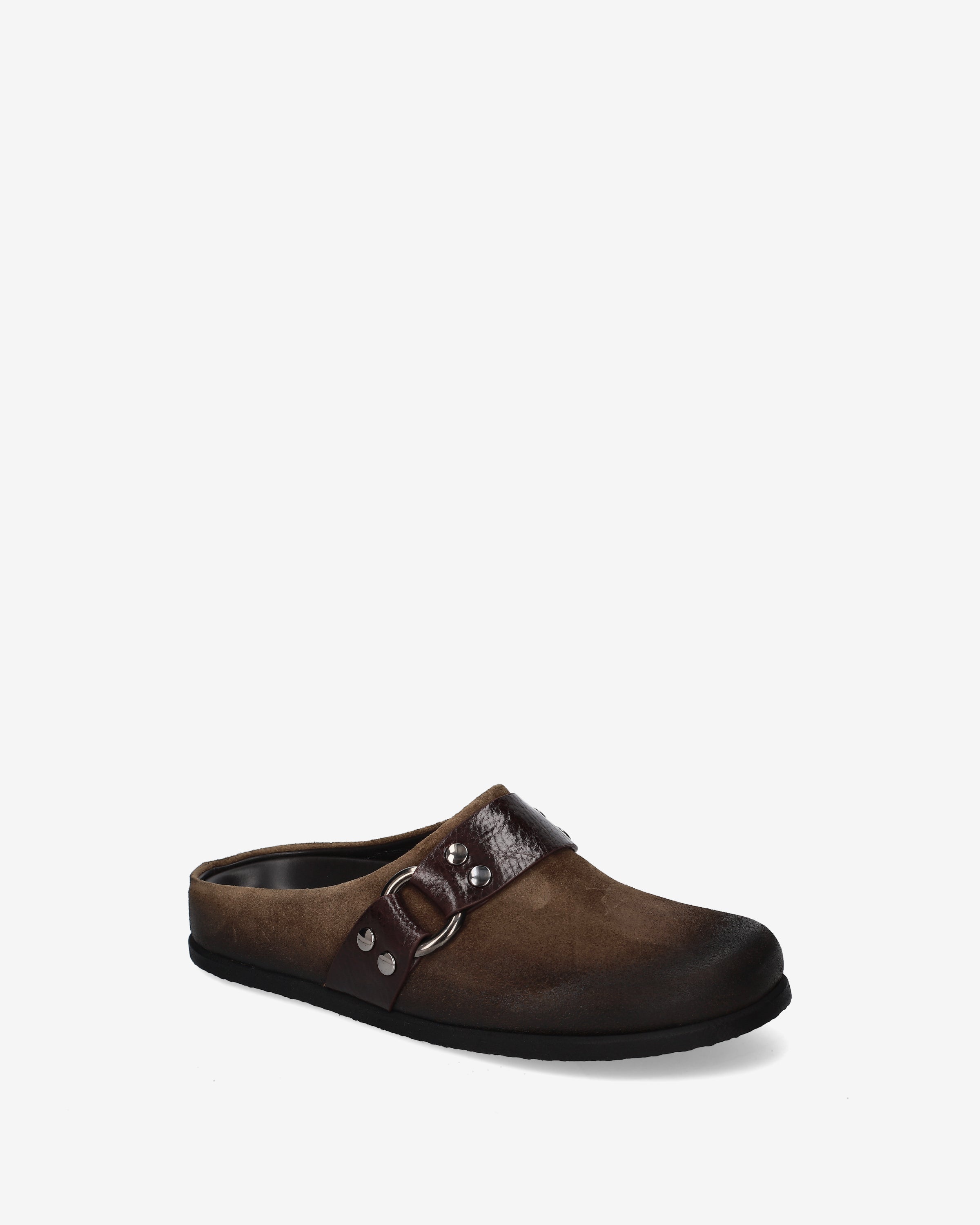 premiata-sabot-damen-mule-fango-scamosciato-leder-mit-nieten-riemen image 4