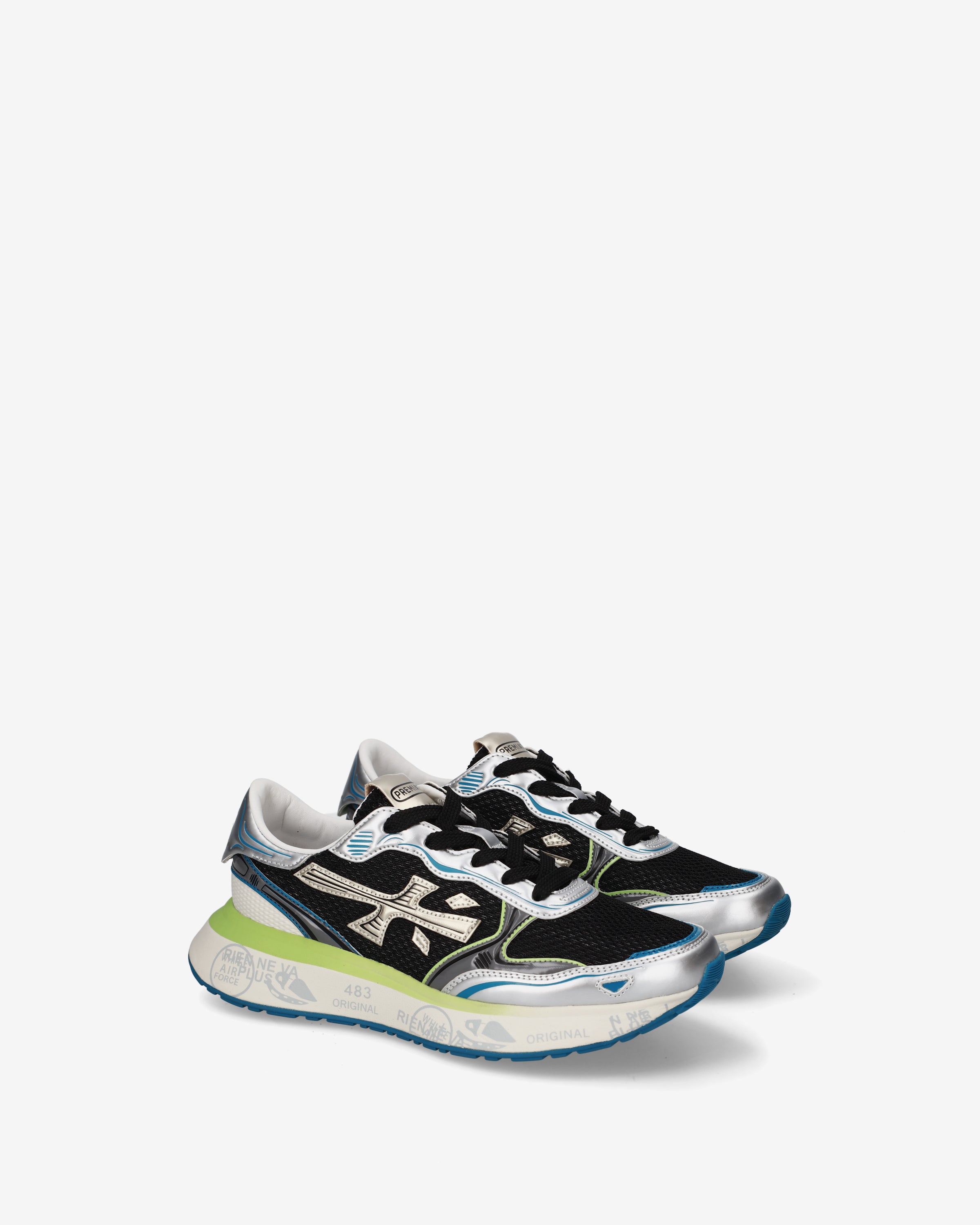 premiata-lauryn-8554-damen-running-sneaker-schwarz-silber image 2