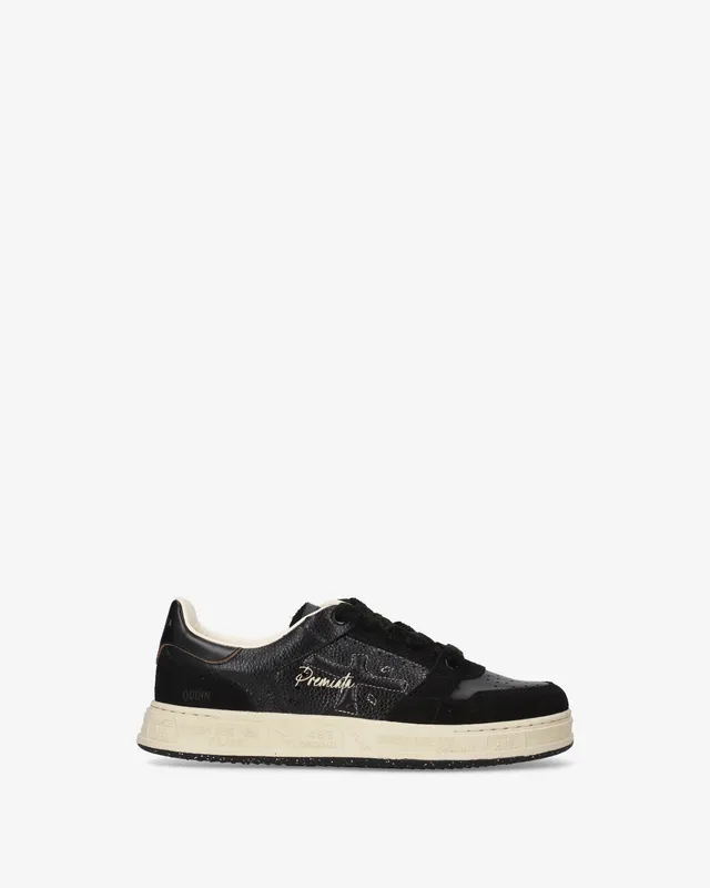 premiata-quinnd-8653-damen-sneaker-schwarz-leder-suede image 1