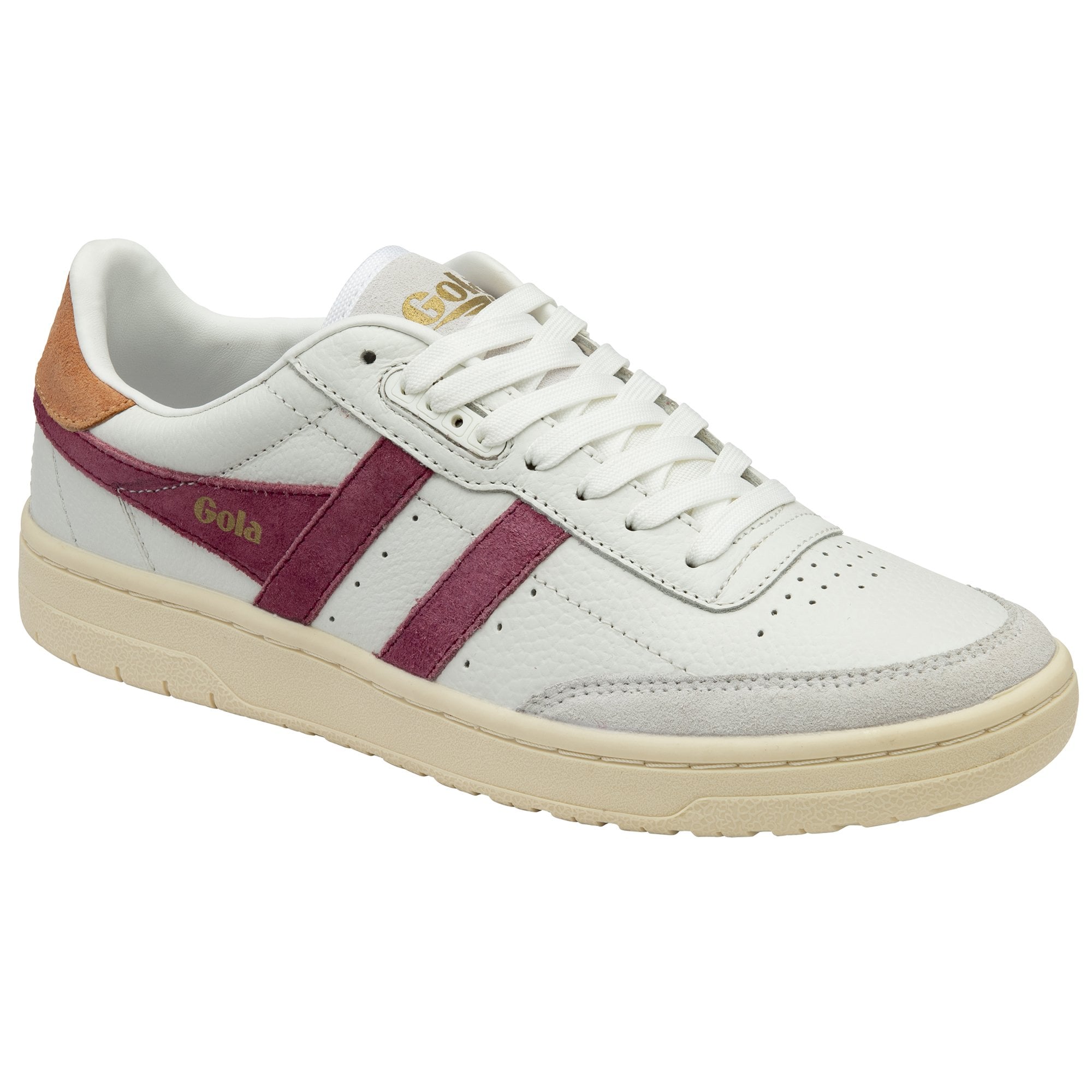 gola-falcon-sneaker-f-r-damen-wei-kirschrot-leder image 2