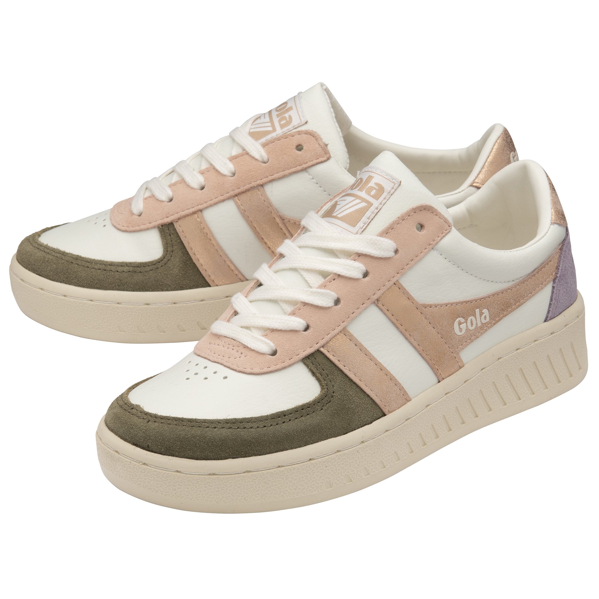 gola-grandslam-quadrant-damen-sneaker-off-white-khaki-ros-gold image 3