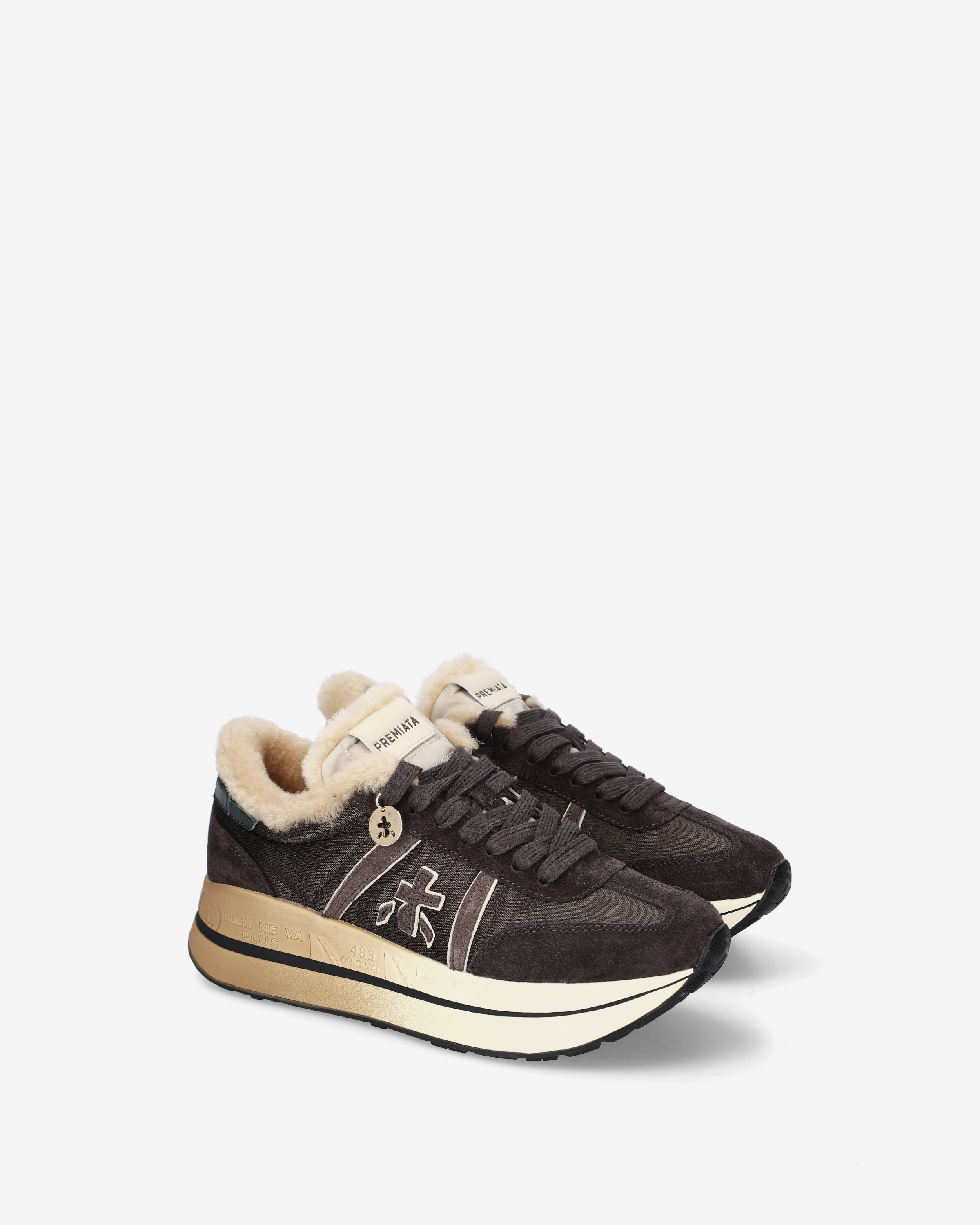 premiata-bethcoin-8505m-damen-sneaker-vintage-platform-montone image 2