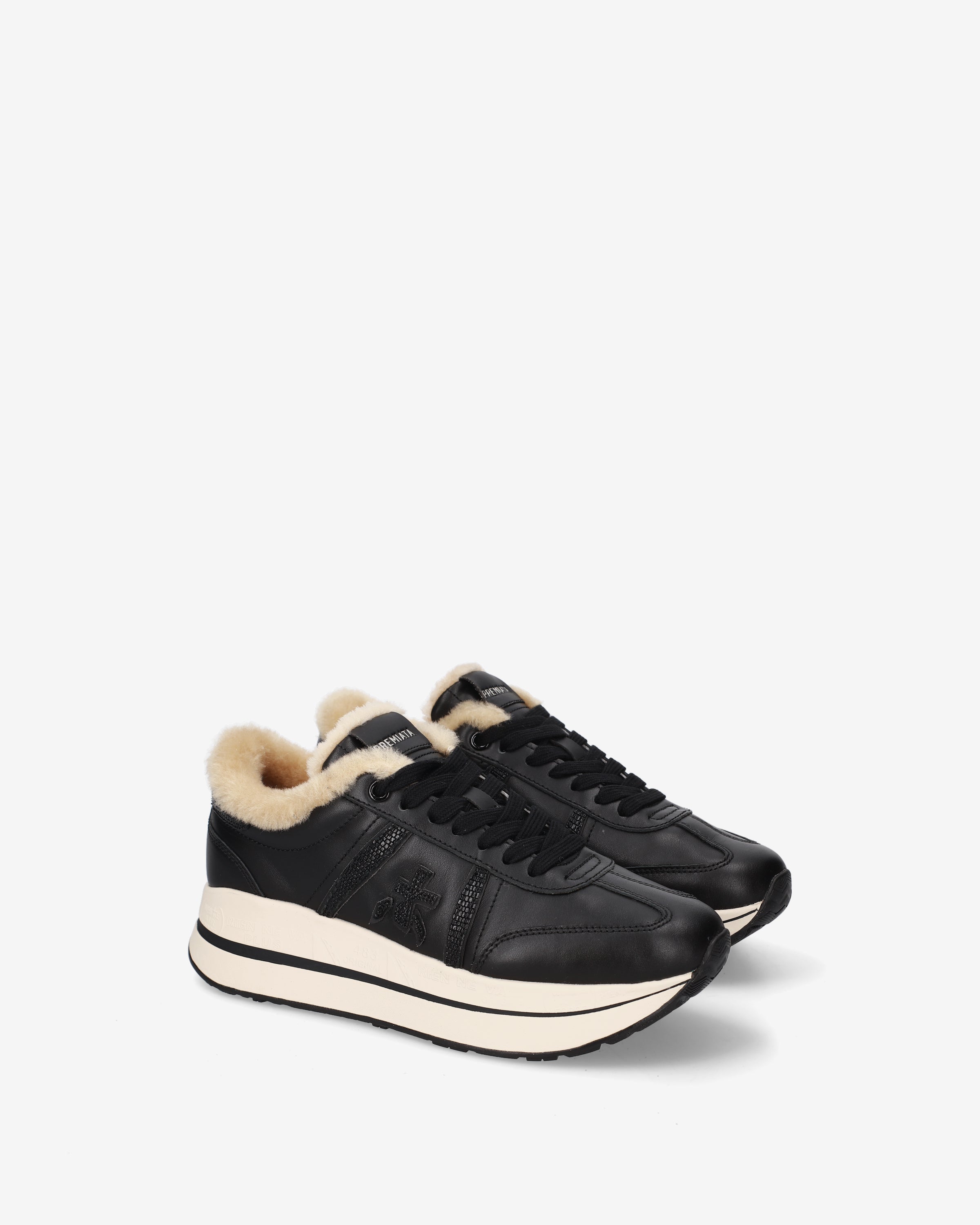 premiata-bethcoin-8503m-damen-sneaker-leder-schwarz-mit-shearling image 2